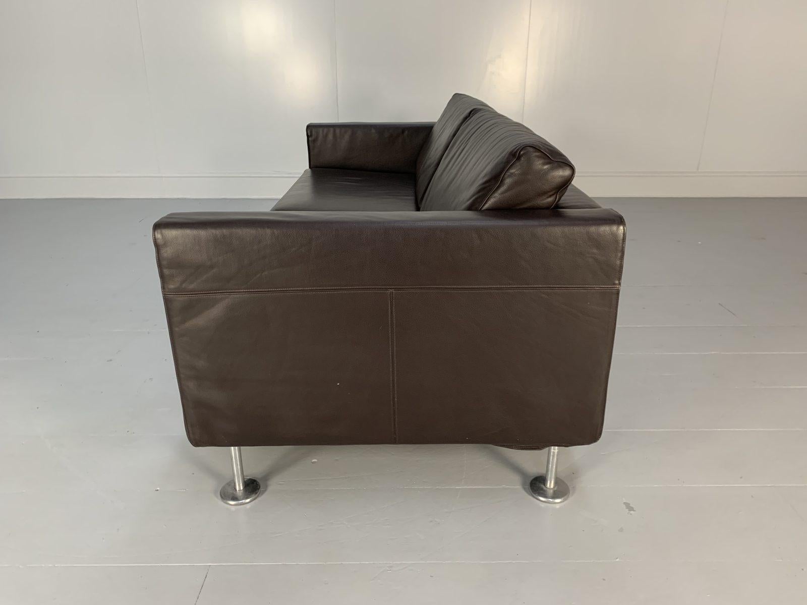 Vitra “Park” 2-Seat Sofa, in Dark Brown Leather For Sale 1