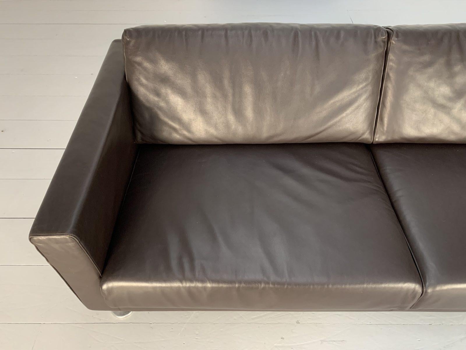 Vitra “Park” 2-Seat Sofa, in Dark Brown Leather For Sale 3