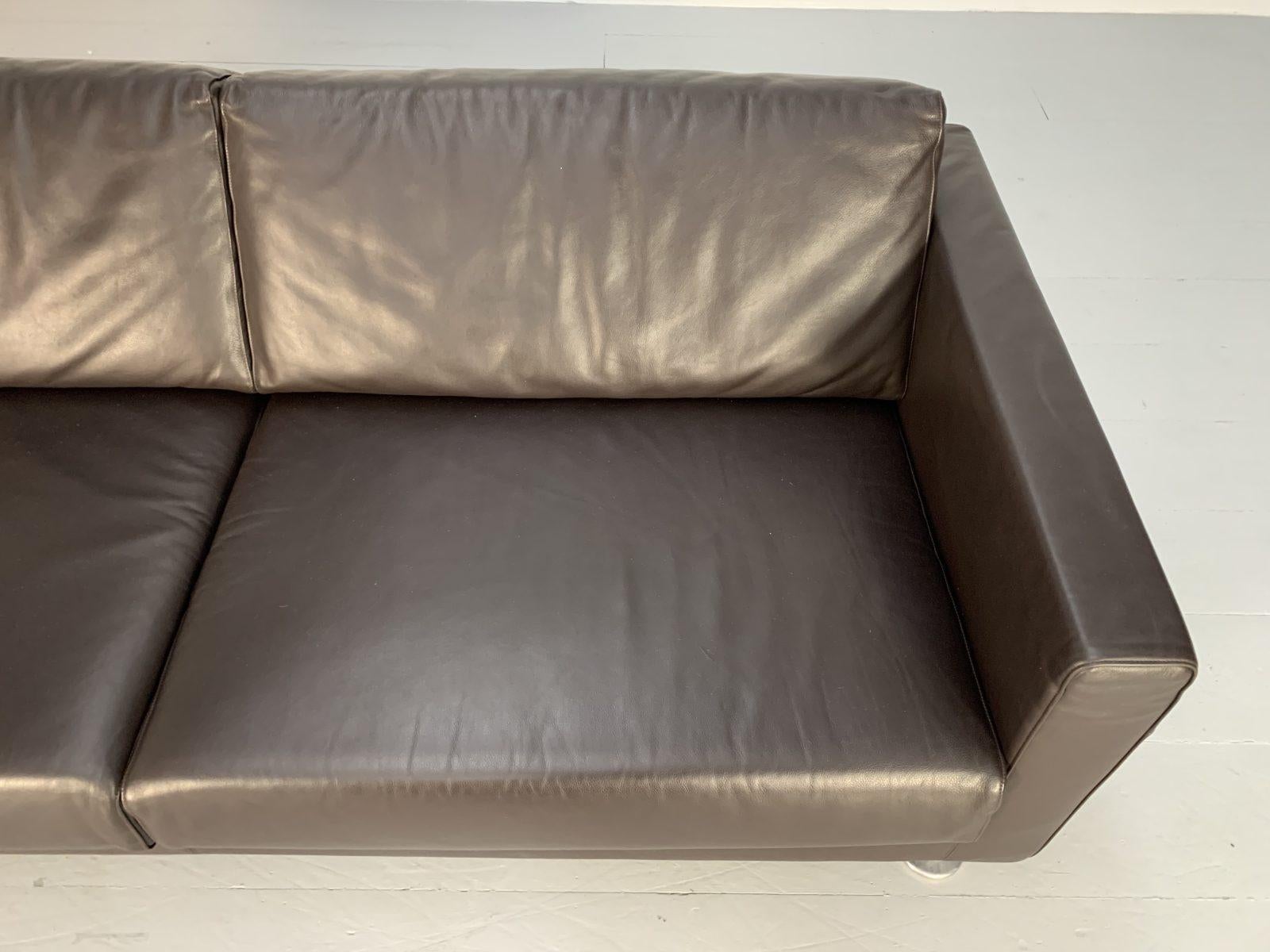 Vitra “Park” 2-Seat Sofa, in Dark Brown Leather For Sale 4