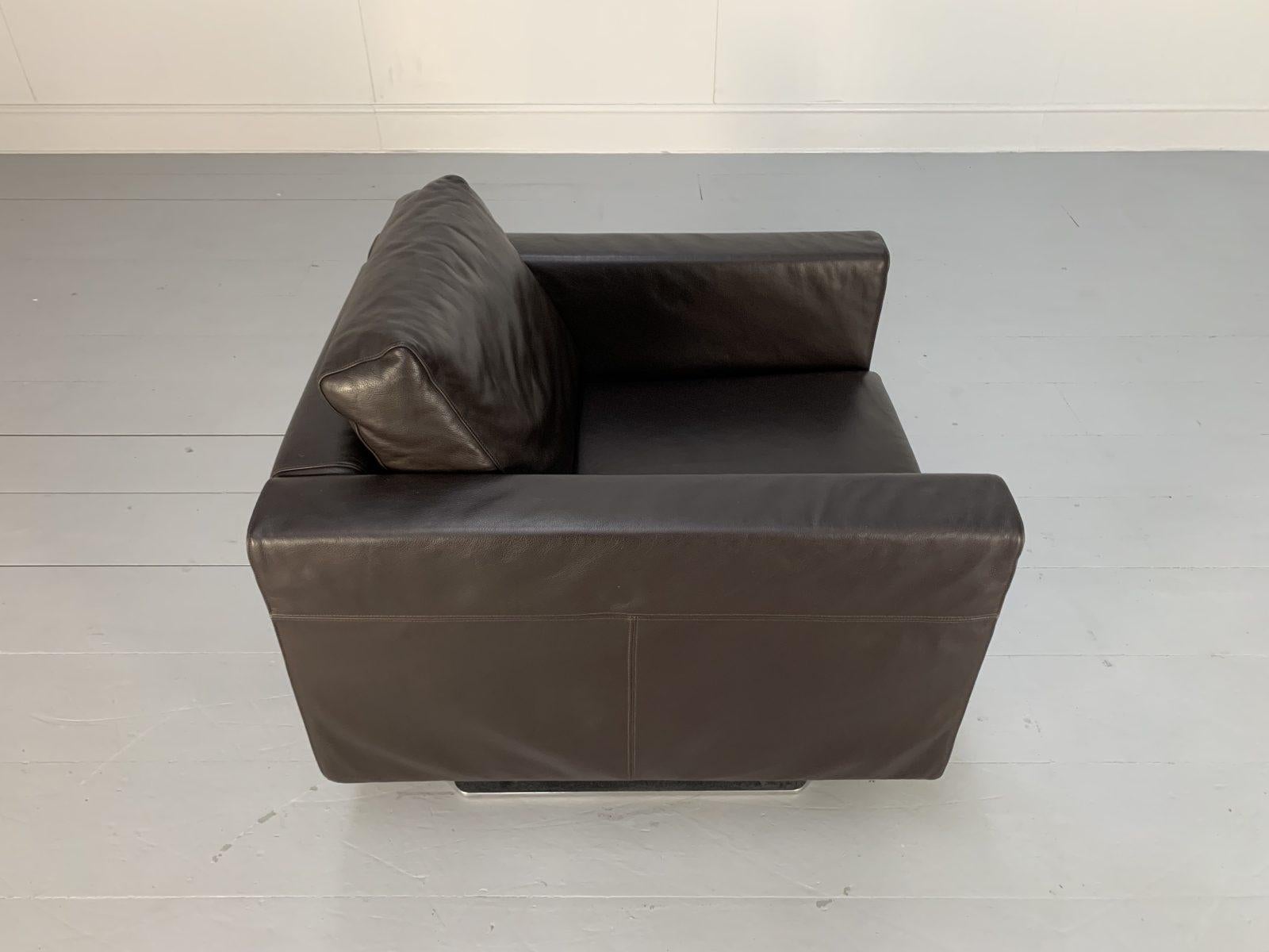 Vitra “Park” 2 Sofa & Armchair Suite, in Dark Brown Leather For Sale 11