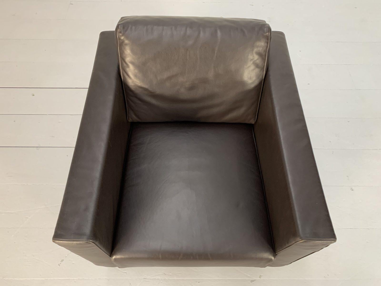 Vitra “Park” 2 Sofa & Armchair Suite, in Dark Brown Leather For Sale 12