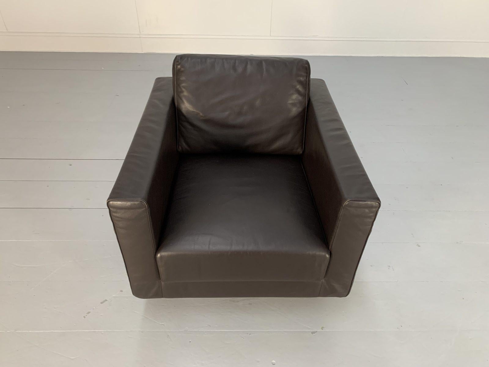 Vitra “Park” 2 Sofa & Armchair Suite, in Dark Brown Leather For Sale 14