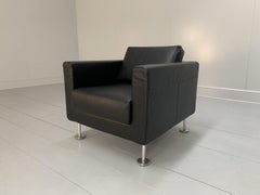 Vitra “Park” Armchair – In Jet Black Leather