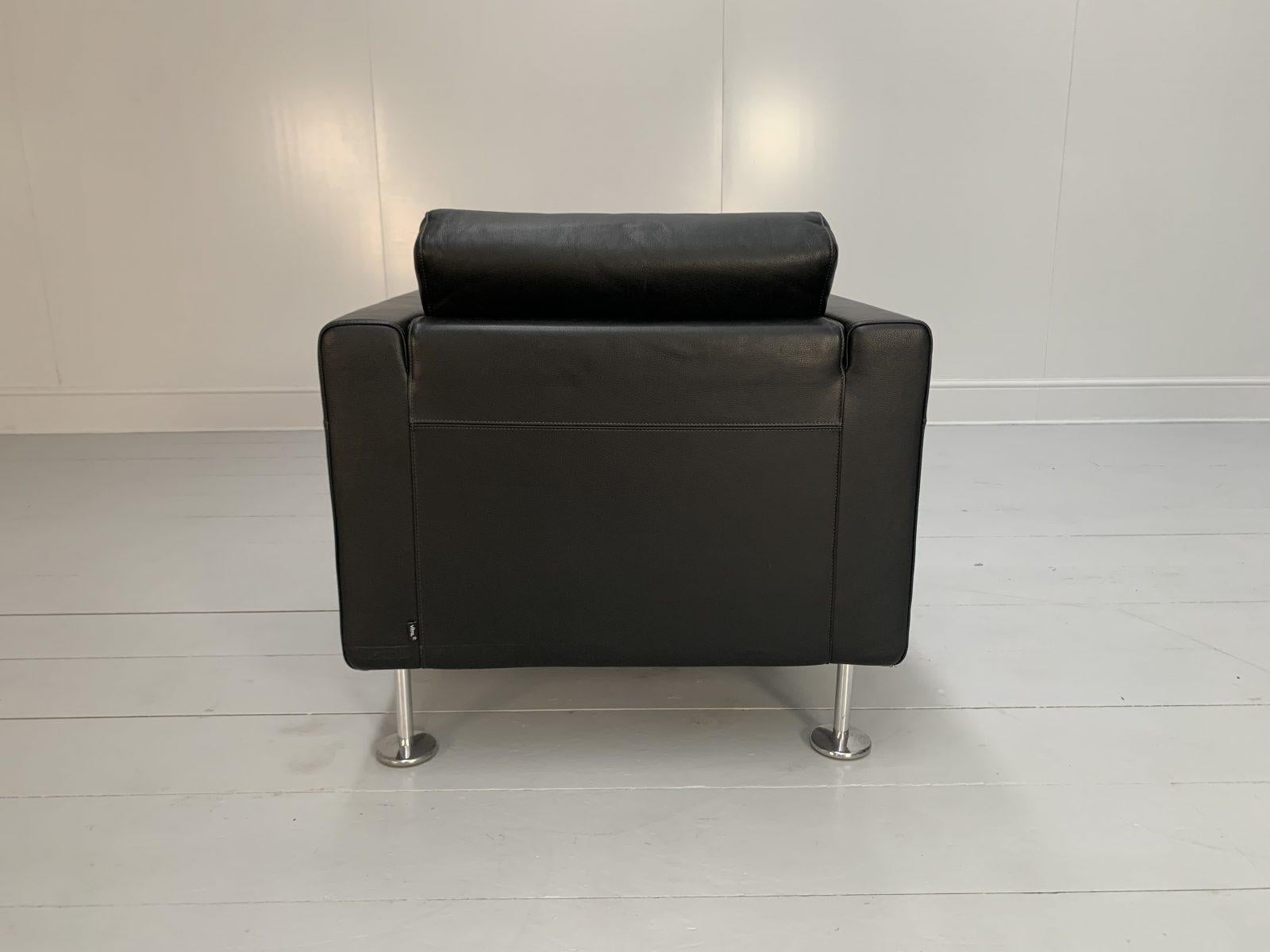 Vitra “Park” Armchair – In Jet Black Leather For Sale 1