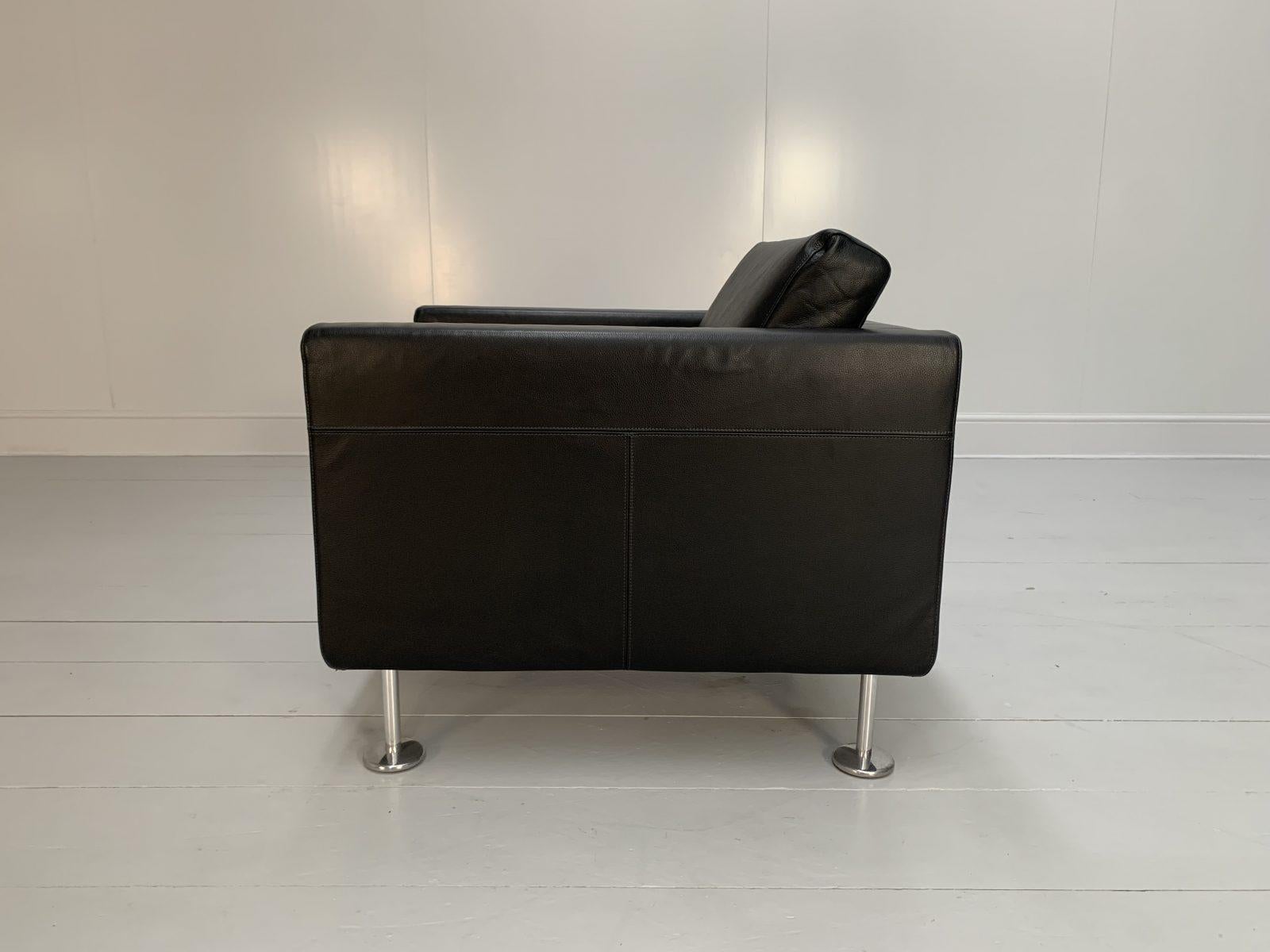 Vitra “Park” Armchair – In Jet Black Leather For Sale 2