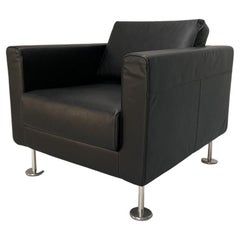 Vitra “Park” Armchair – In Jet Black Leather