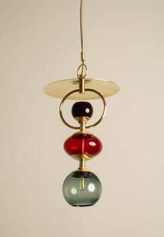 Vitra Handcrafted Brass and Glass Hanging Light by Isabel Moncada