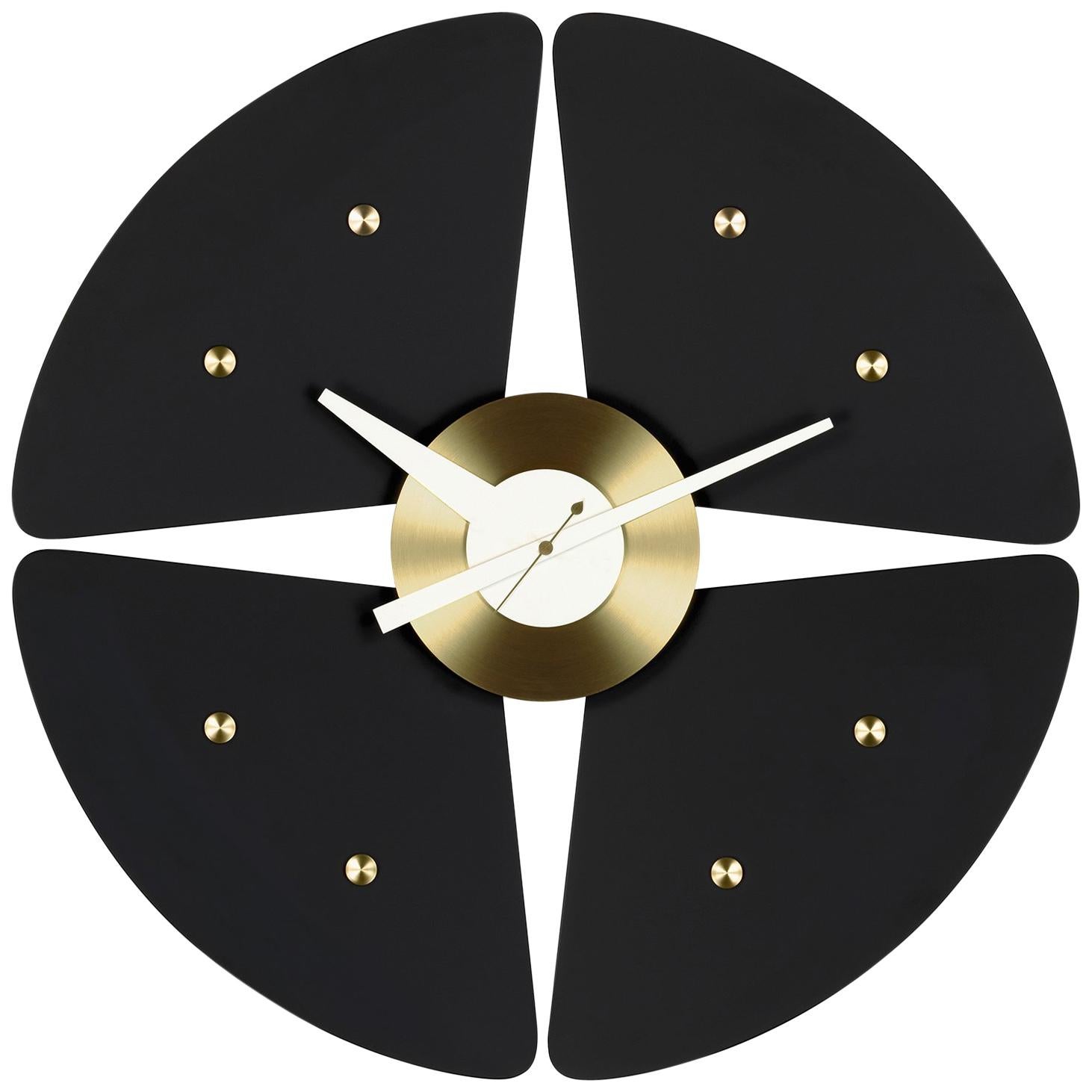 Vitra Petal Clock in Black & Brass by George Nelson For Sale