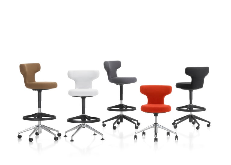 Vitra Pivot High Stool In Black Single Knit By Antonio Citterio