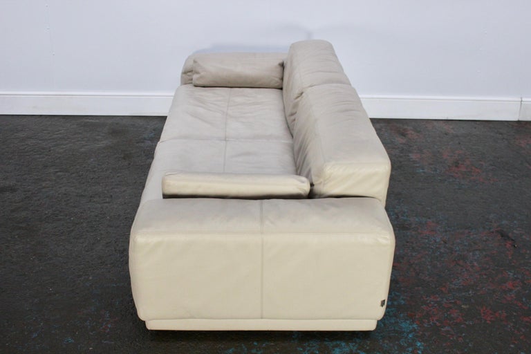 Vitra “Place” Two-Seat Sofa in Ivory Leather by Jasper Morrison at 1stDibs  | vitra place sofa, ivory leather sofa