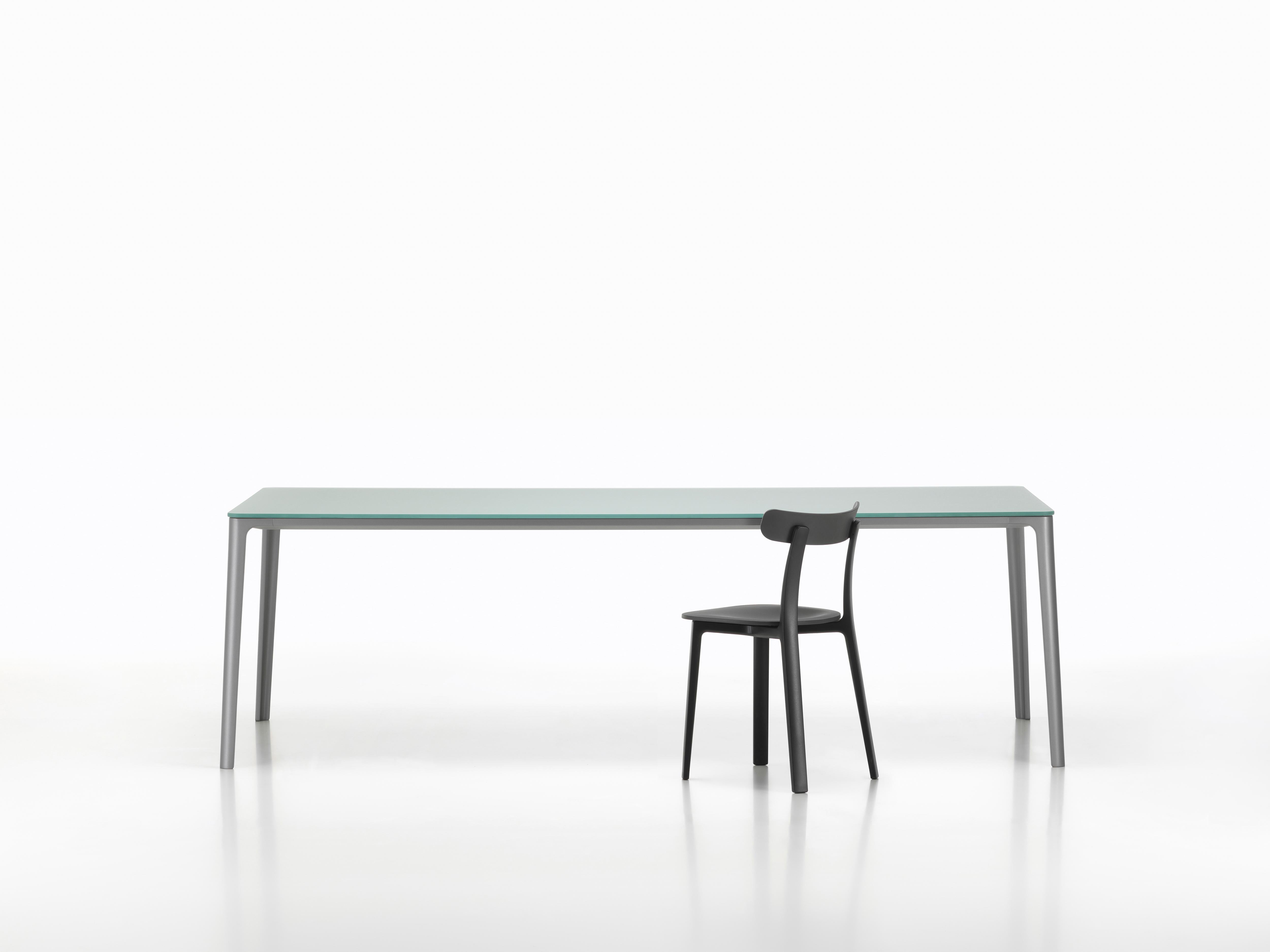 Vitra Plate Dining Table in Carrara Marble and White Base by Jasper Morrison (Moderne) im Angebot