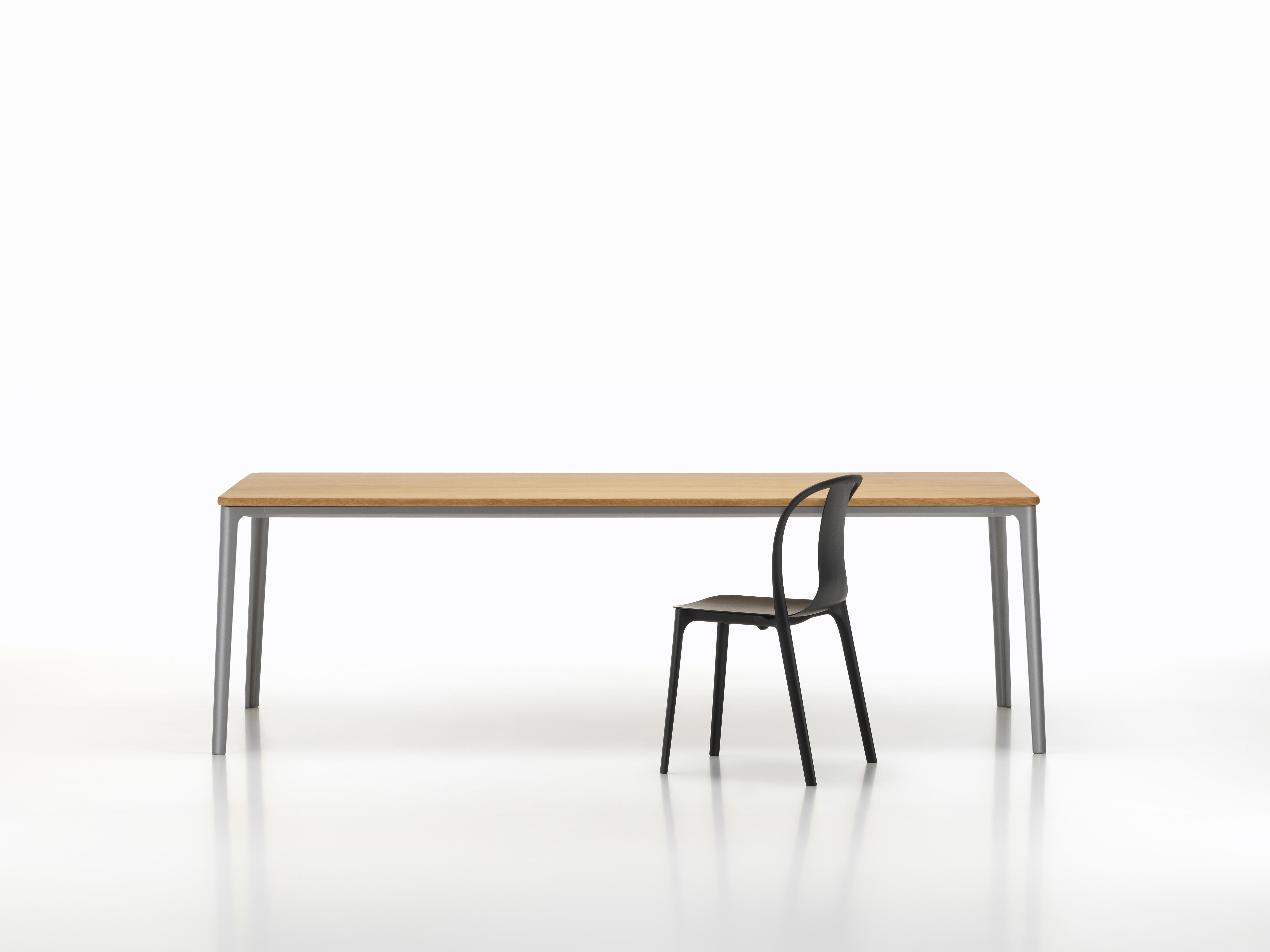 Modern Vitra Plate Dining Table in Natural Oak and Earth Grey Base by Jasper Morrison For Sale