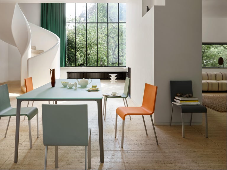 Vitra Plate Dining Table in MDF White and White Base by Jasper Morrison For  Sale at 1stDibs