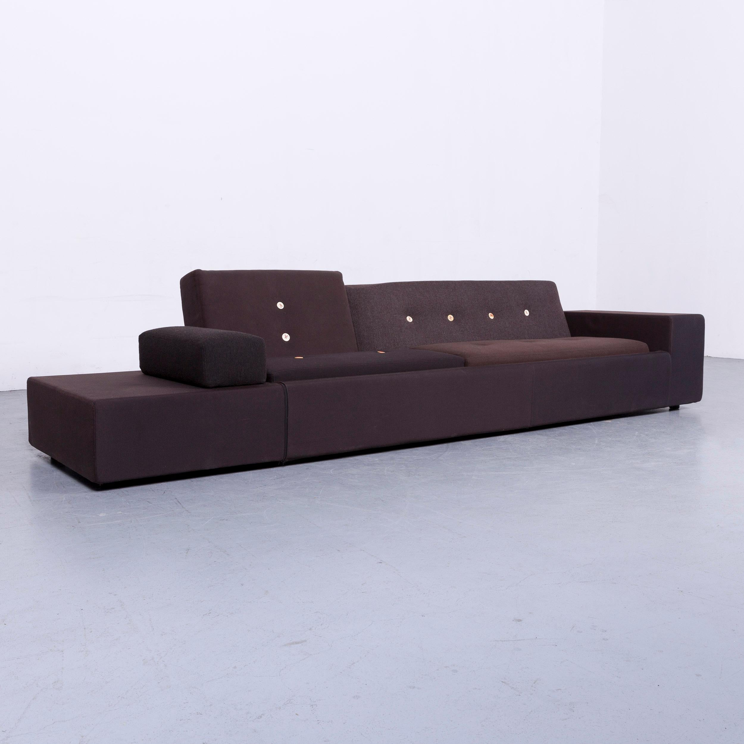 We bring to you a Vitra Polder designer fabric sofa brown four-seat couch.

















 