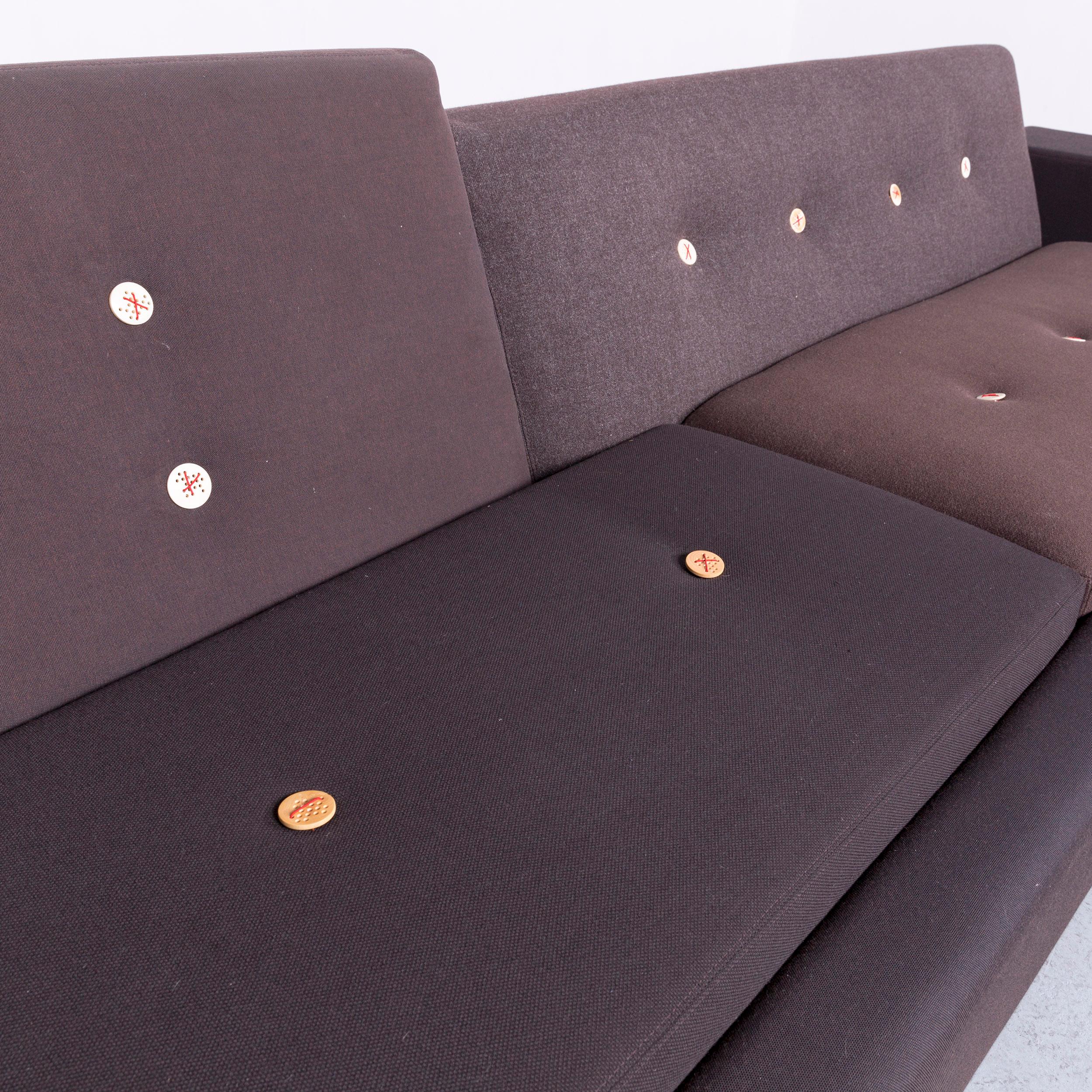 Vitra Polder Designer Fabric Sofa Brown Four-Seat Couch In Good Condition In Cologne, DE