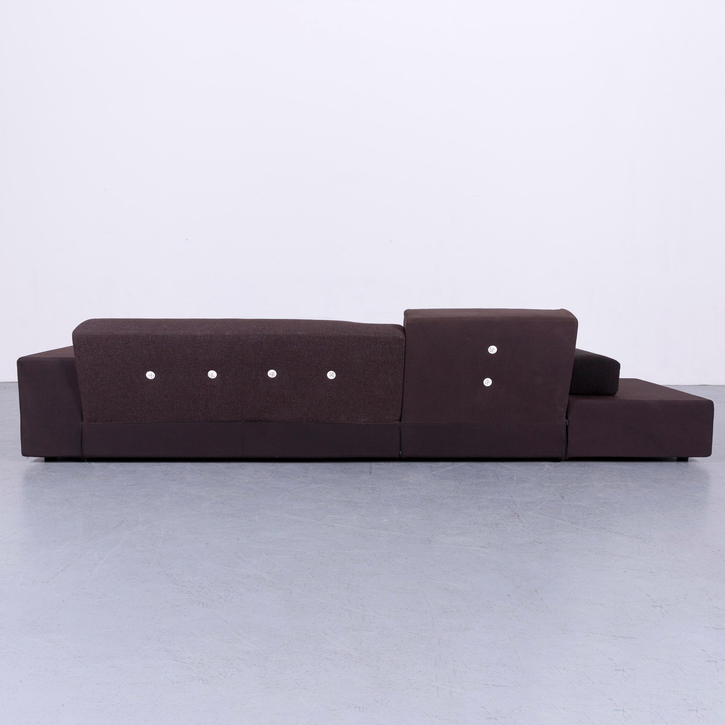 Vitra Polder Designer Fabric Sofa Brown Four-Seat Couch 1