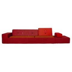 Vitra Polder Fabric Sofa Red Four-Seater Couch