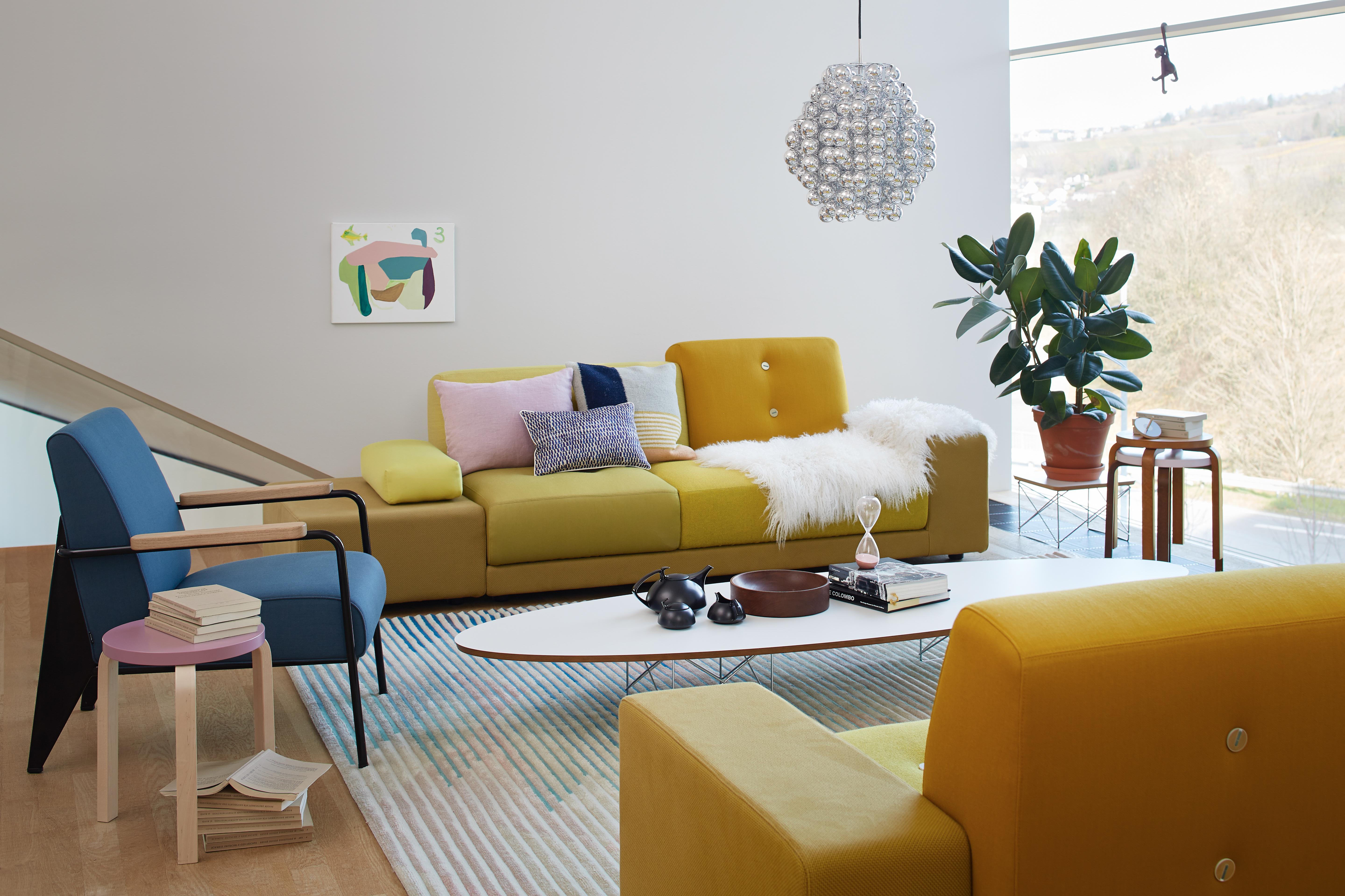 Swiss Vitra Polder Sofa in Pastel Shades by Hella Jongerius For Sale