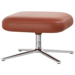 Vitra Repos Ottoman in Brandy Leather Premium by Antonio Citterio