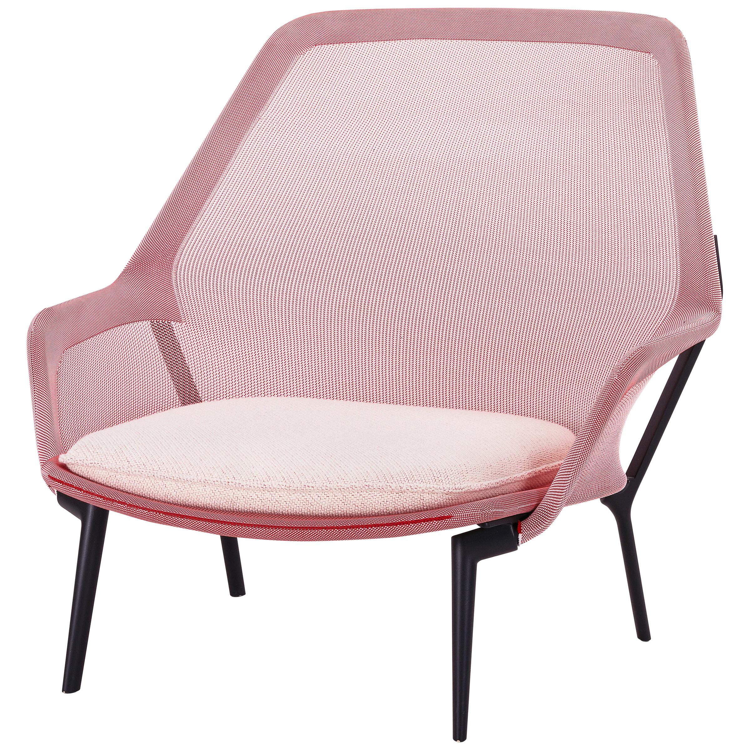 Vitra Slow Chair in Red and Cream by Ronan & Erwan Bouroullec For Sale