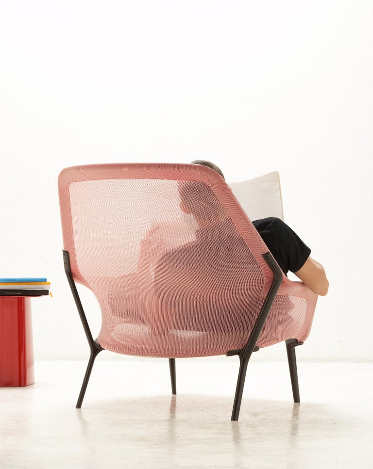 Vitra Slow Chair in Red and Cream by Ronan and Erwan Bouroullec For