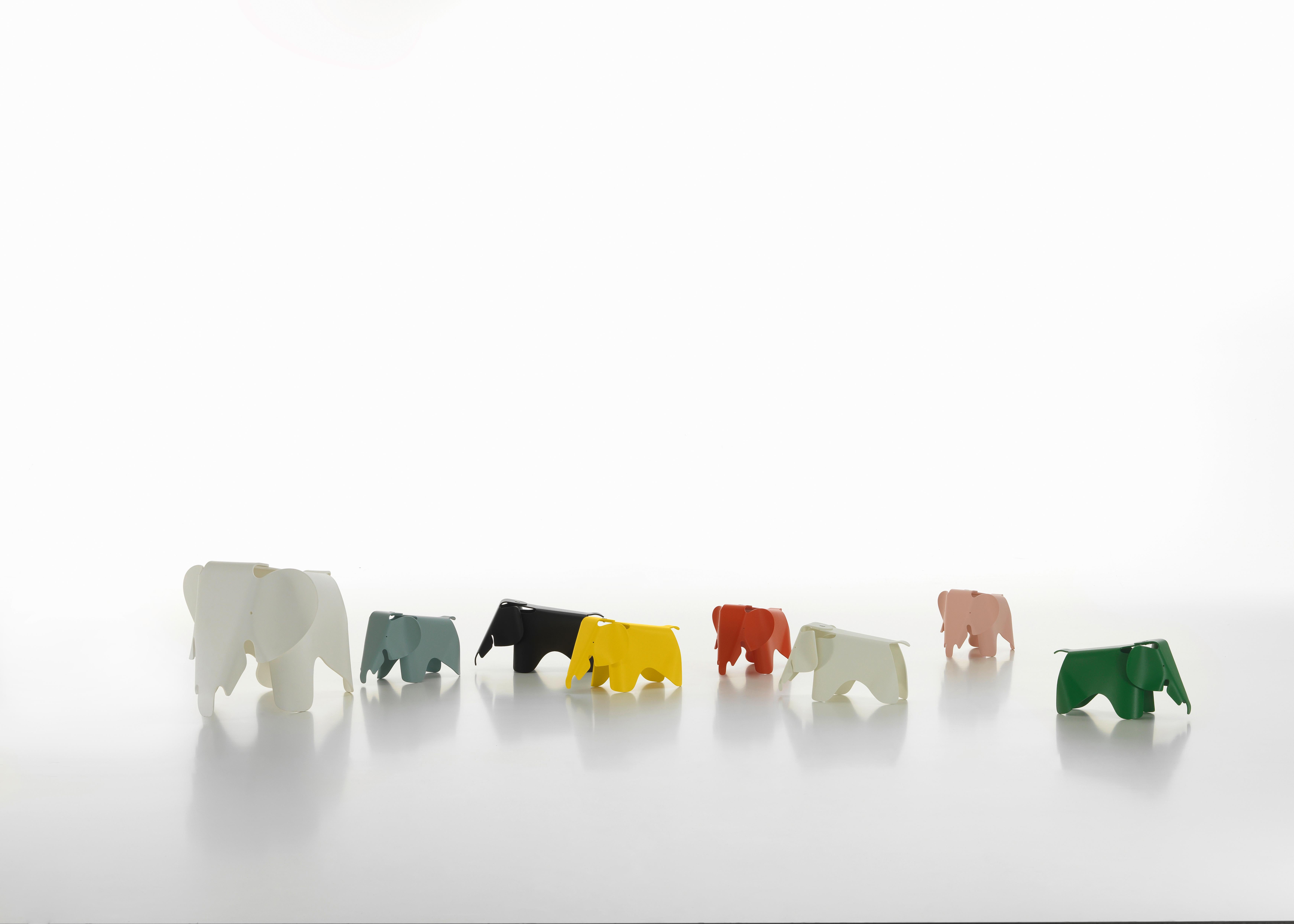 These items are currently only available in the United States.

Charles & Ray Eames developed a toy elephant made of plywood in 1945; however, this piece never went into production. A scaled-down version, the Eames Elephant (small) made of robust