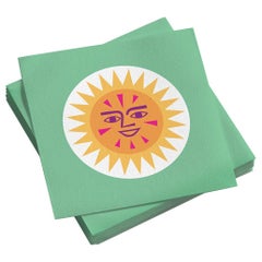 Vitra Small Paper Napkins in La Fonda Sun, Yellow Green by Alexander Girard