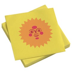 Vitra Small Paper Napkins in La Fonda Sun, Yellow Pink by Alexander Girard