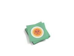 Kleine Vitra-Papierservierschalen aus La Fonda-Sonnen in Gelbgrün von Alexander Girard