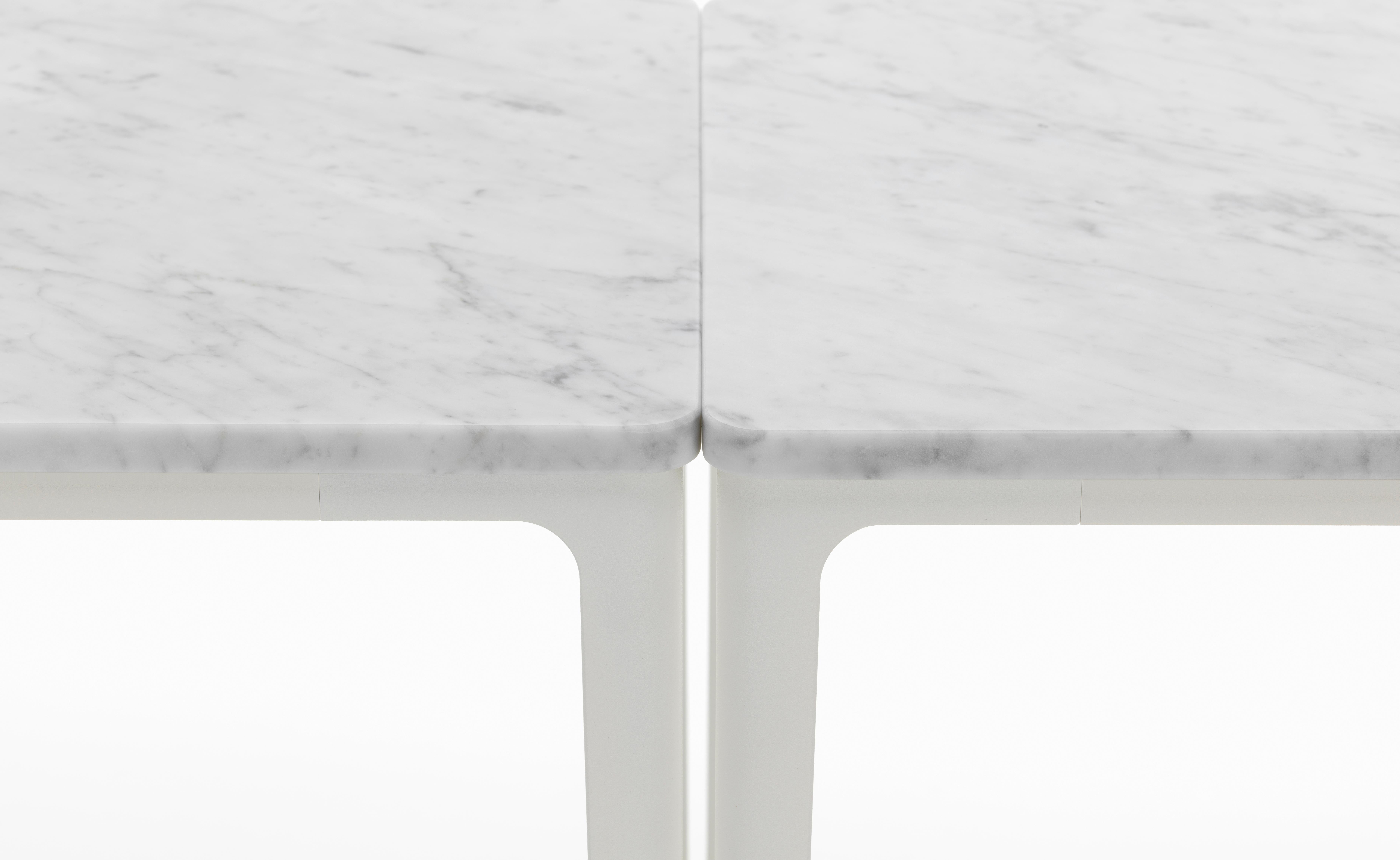 Swiss Vitra Small Plate Table in Carrara Marble by Jasper Morrison For Sale