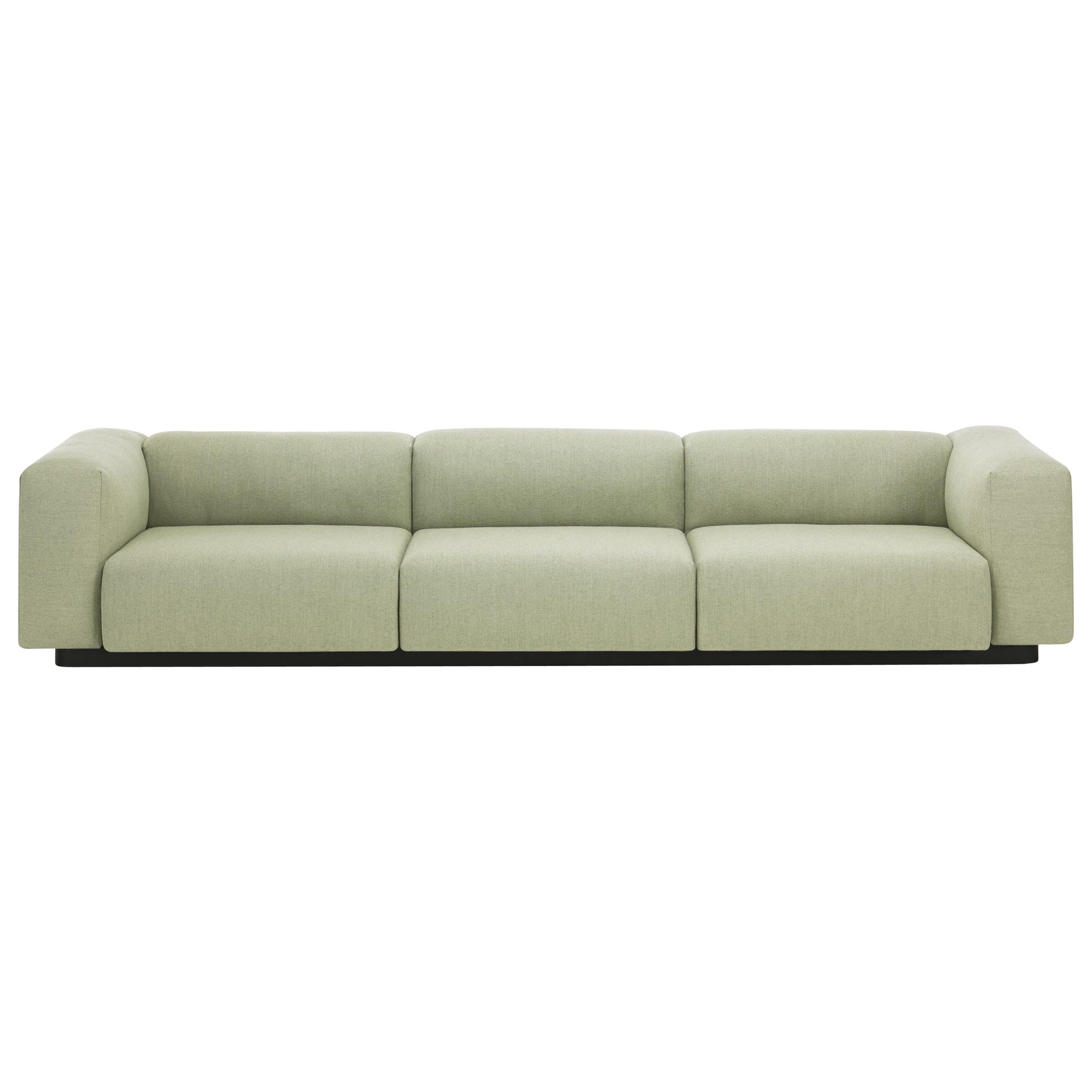 Canapé modulaire Vitra Soft à 3 places en sauge et galuchat de Jasper Morrison en vente