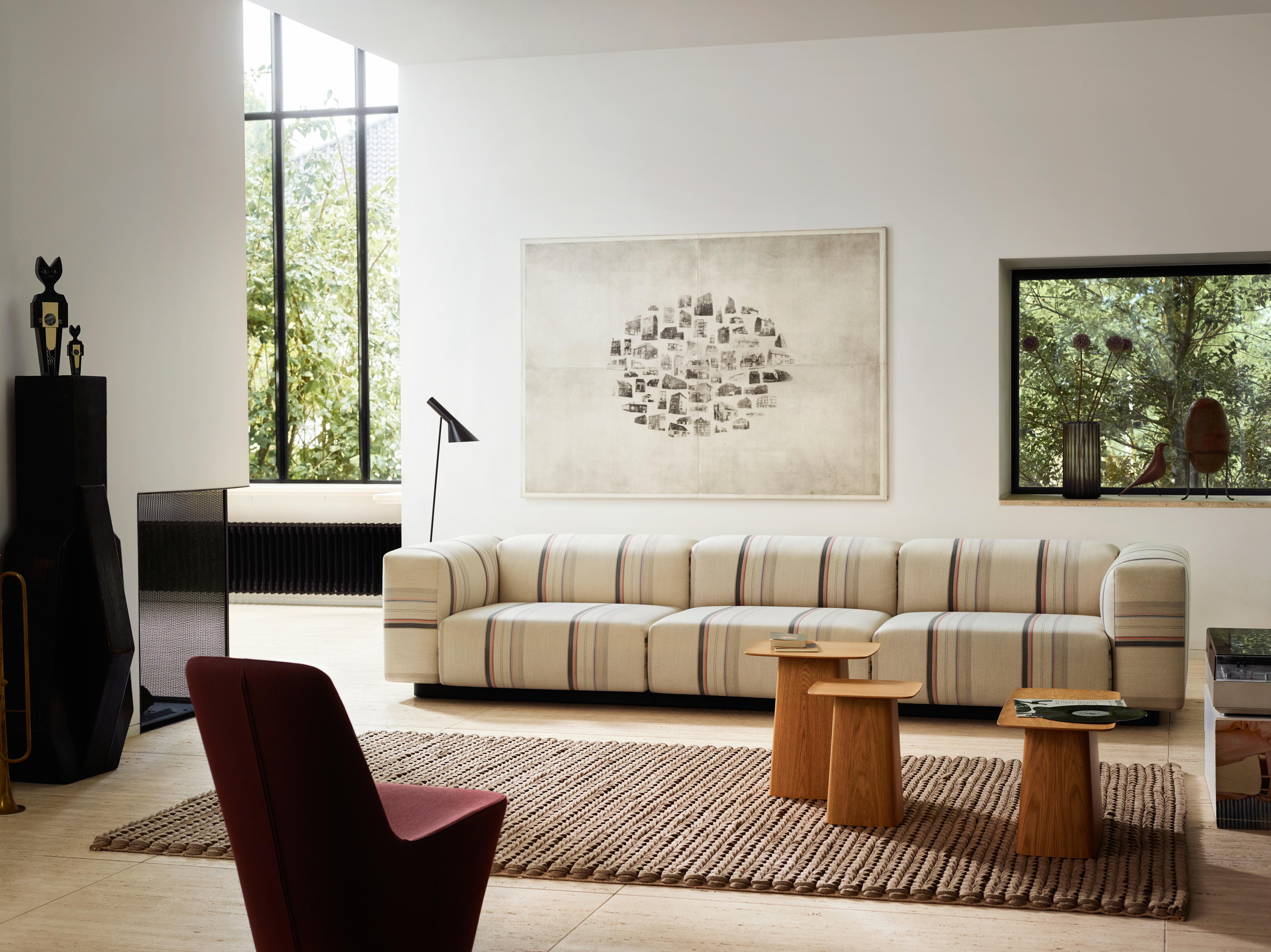 Swiss Vitra Soft Modular Three-Seat Sofa in Pearl Reed by Jasper Morrison For Sale