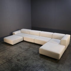 Vitra Soft Modular Four Seater Sofa and Ottoman by Jasper Morrison