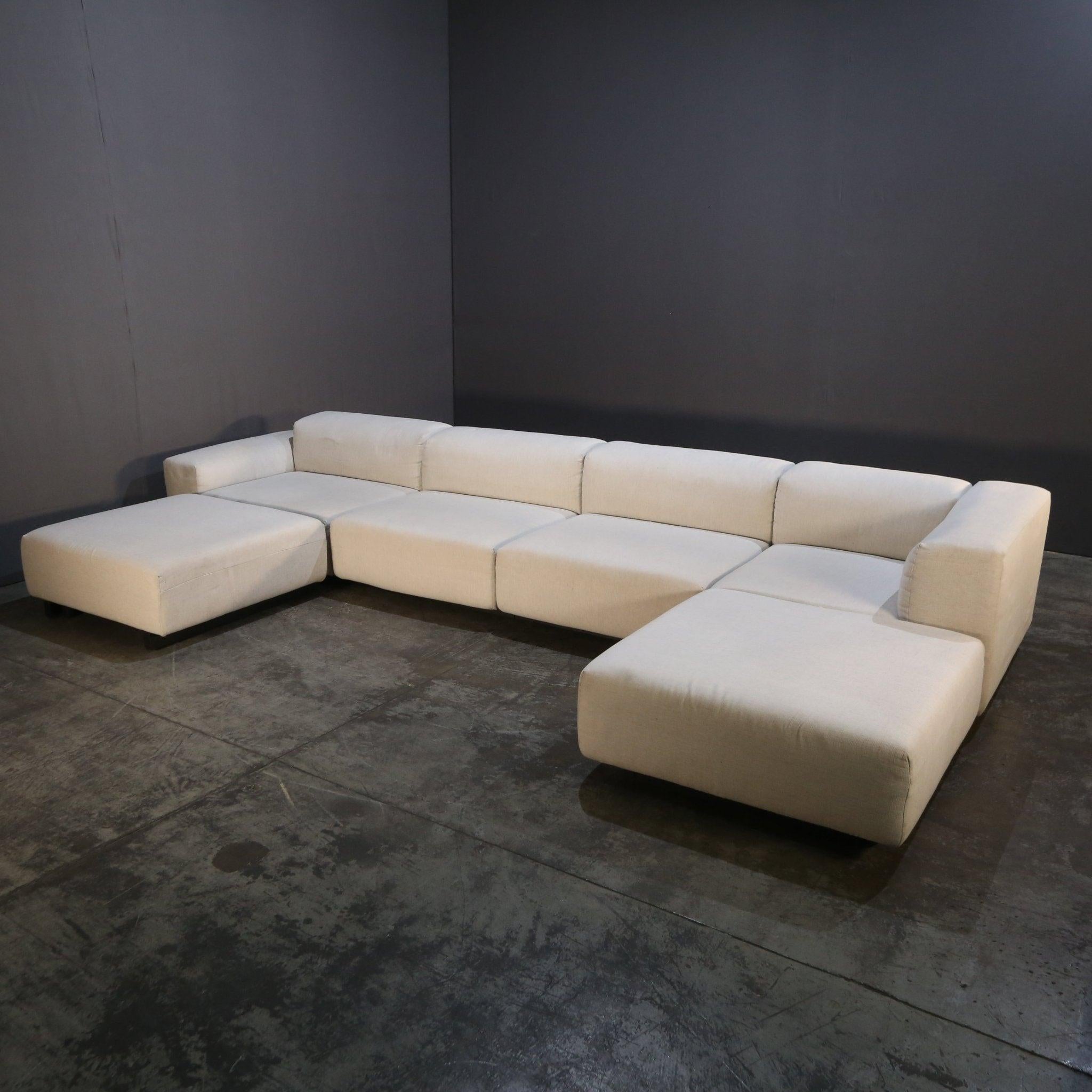 XXIe siècle et contemporain Canapé et pouf modulaires Vitra Soft Four Seater de Jasper Morrison en vente