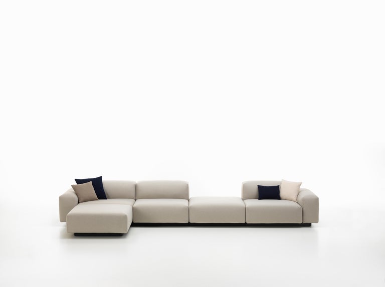 Vitra Soft Modular 4Seat Sofa with Chaise Lounge and Platform in Pearl