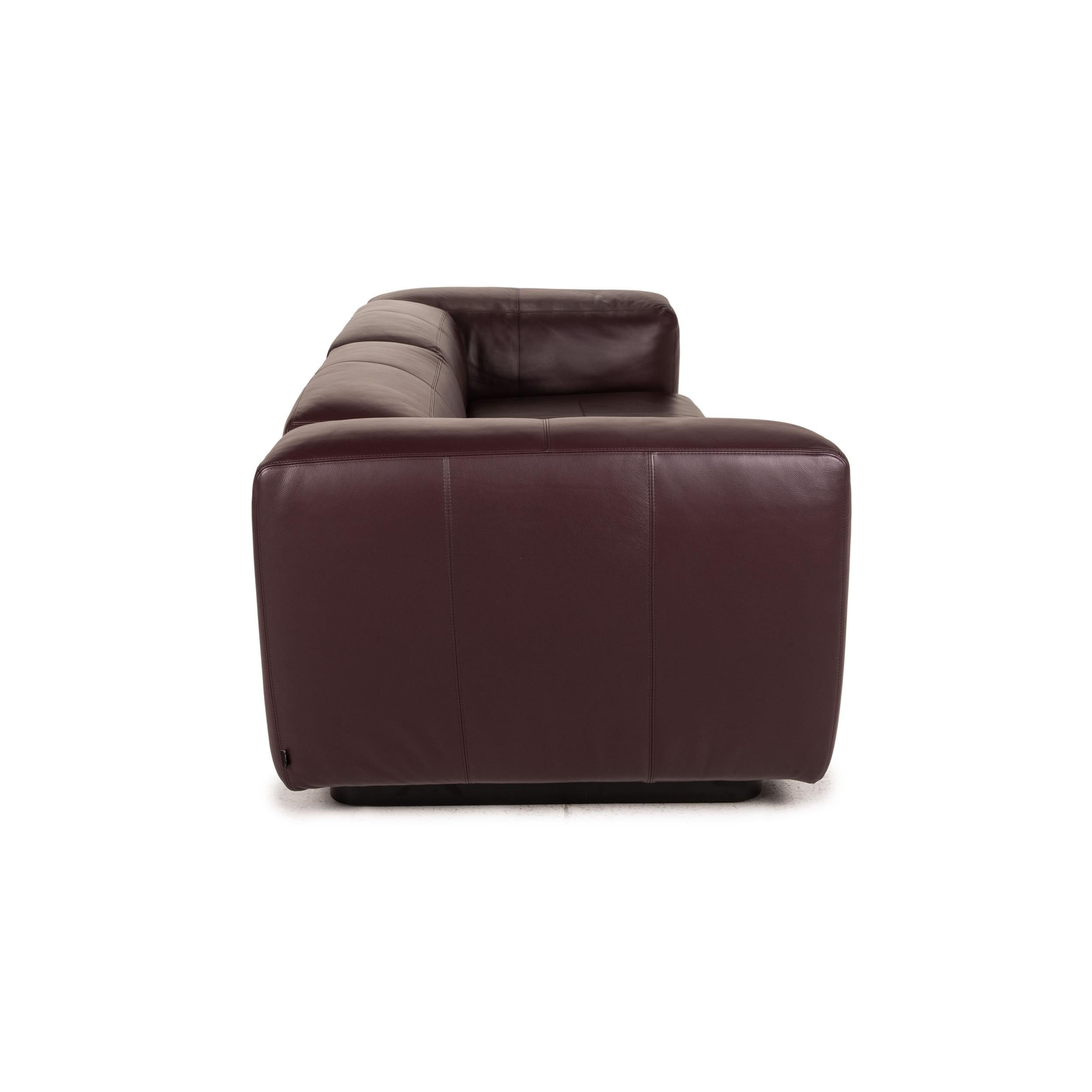 Modern Vitra Soft Modular Leather Sofa Purple Two-Seater Couch For Sale