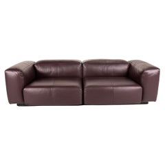 Vitra Soft Modular Leather Sofa Purple Two-Seater Couch
