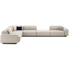 Vitra Soft Divano modulare a sei posti con piattaforma centrale in Perla Olimpo