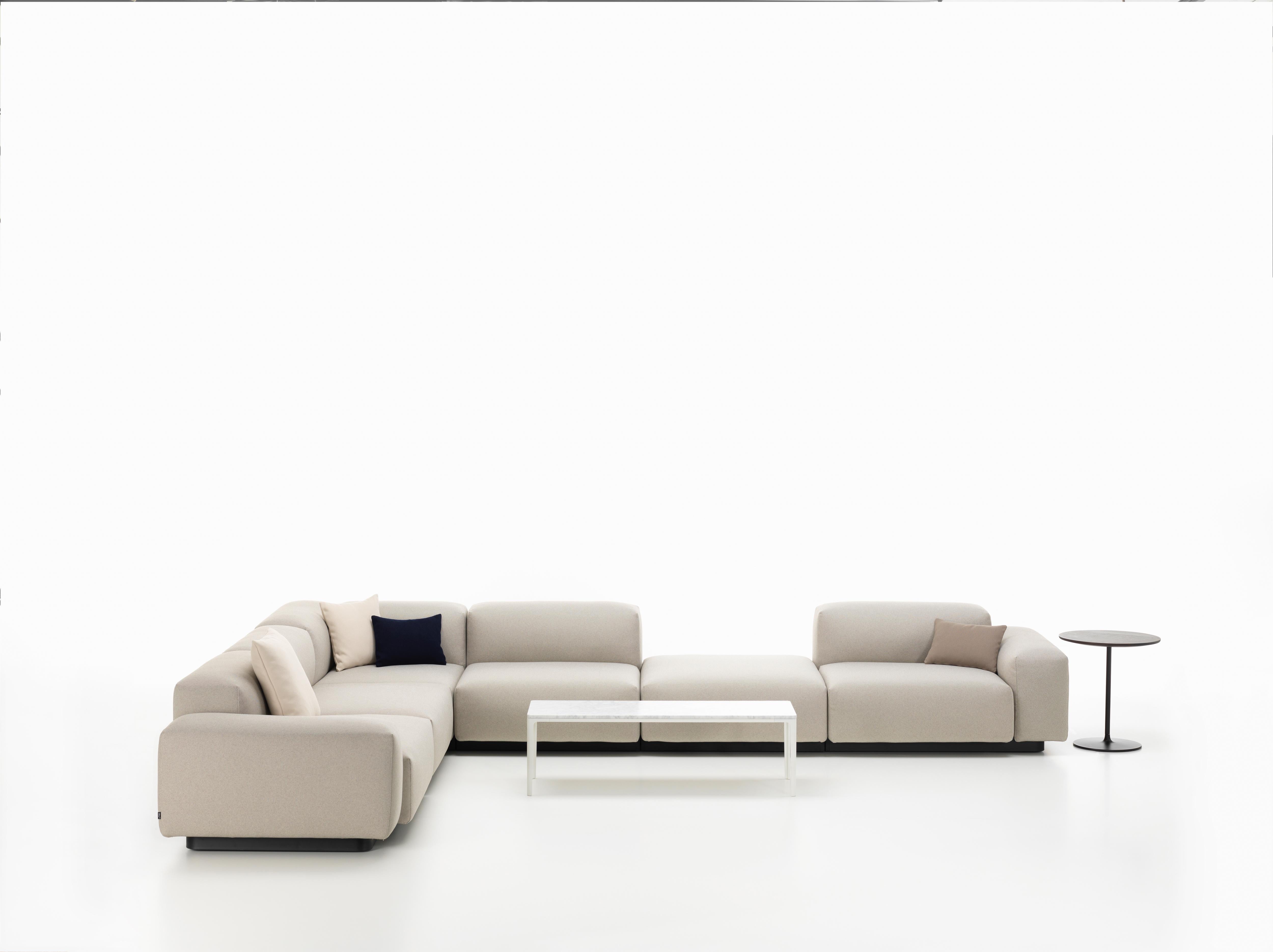 Modern Vitra Soft Modular Six-Seat Sofa with Platform Middle in Pearl Olimpo For Sale
