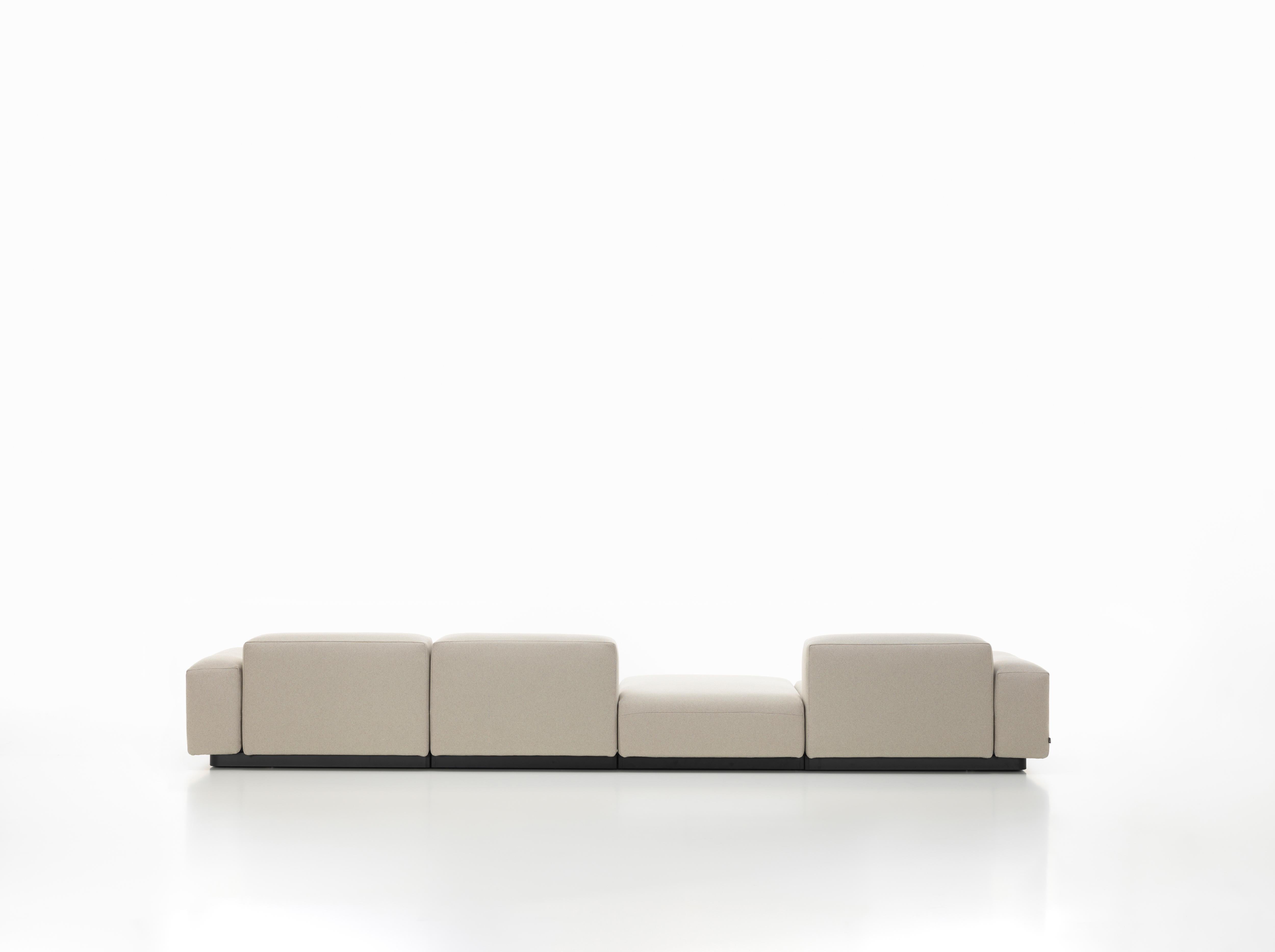 Swiss Vitra Soft Modular Six-Seat Sofa with Platform Middle in Pearl Olimpo For Sale