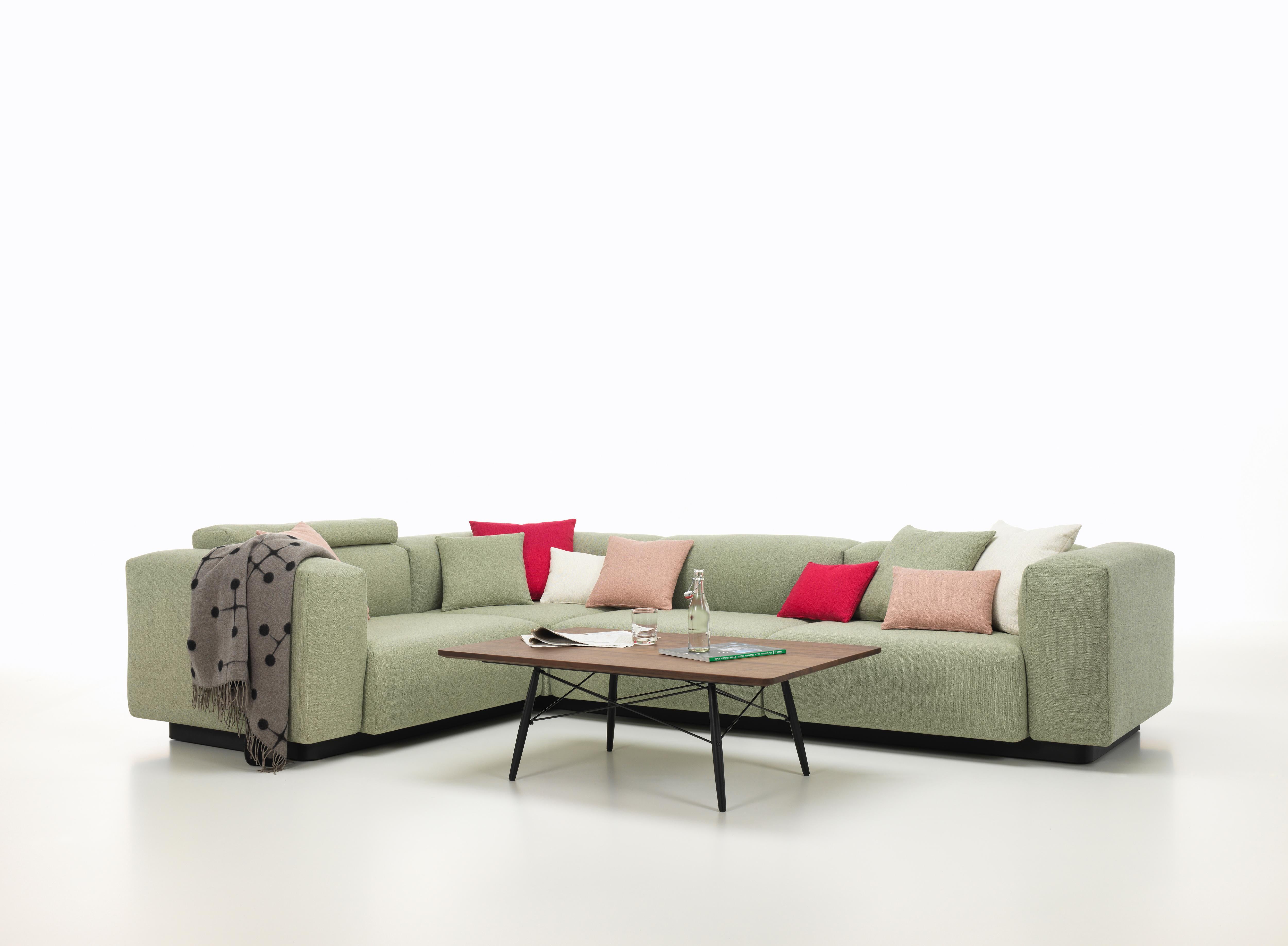 Swiss Vitra Soft Modular Sofa with Corner in Sage & Pebble Dumet by Jasper Morrison For Sale
