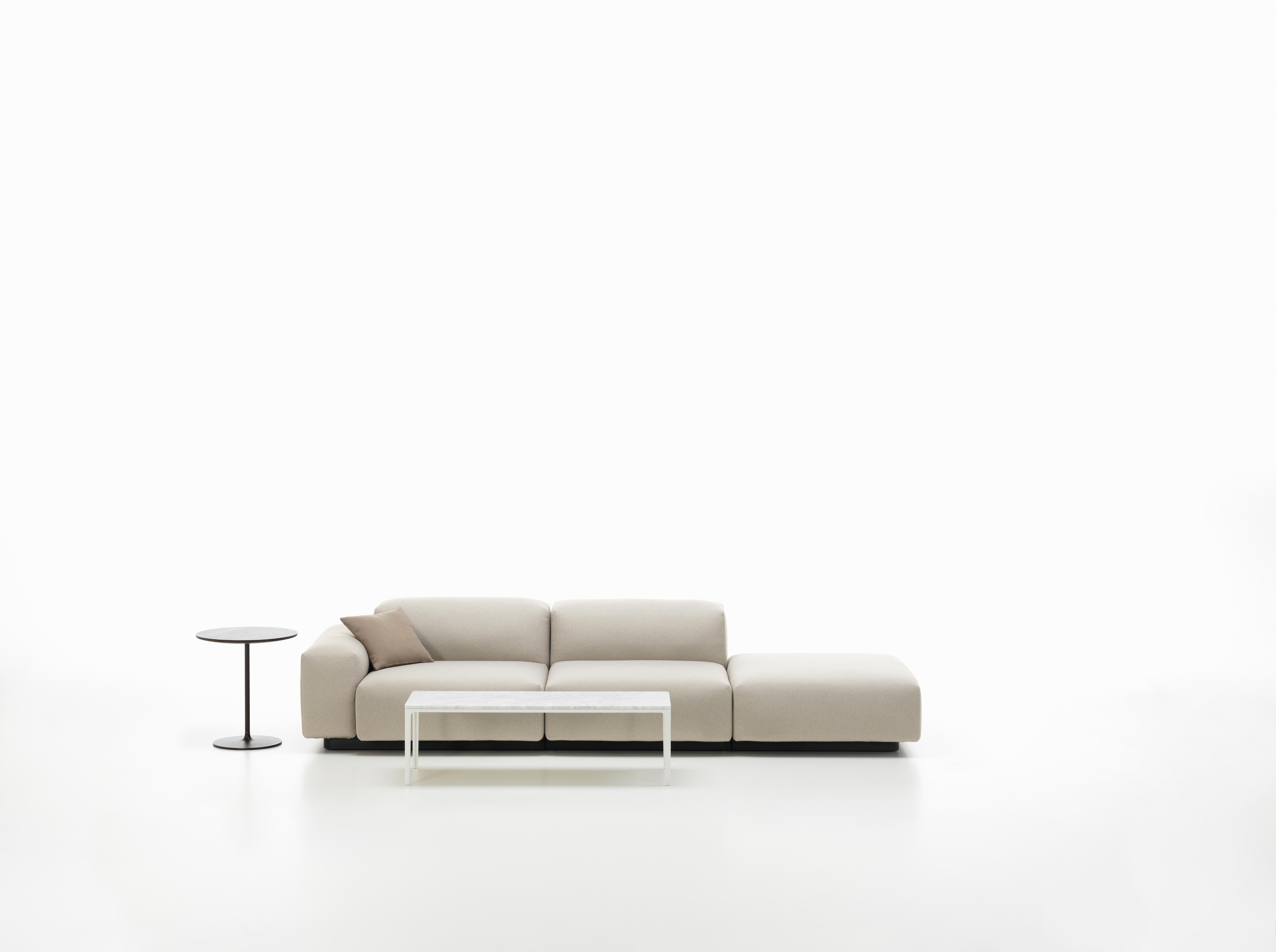 Modern Vitra Soft Modular Three-Seat Sofa with Platform Right in Pearl Olimpo For Sale