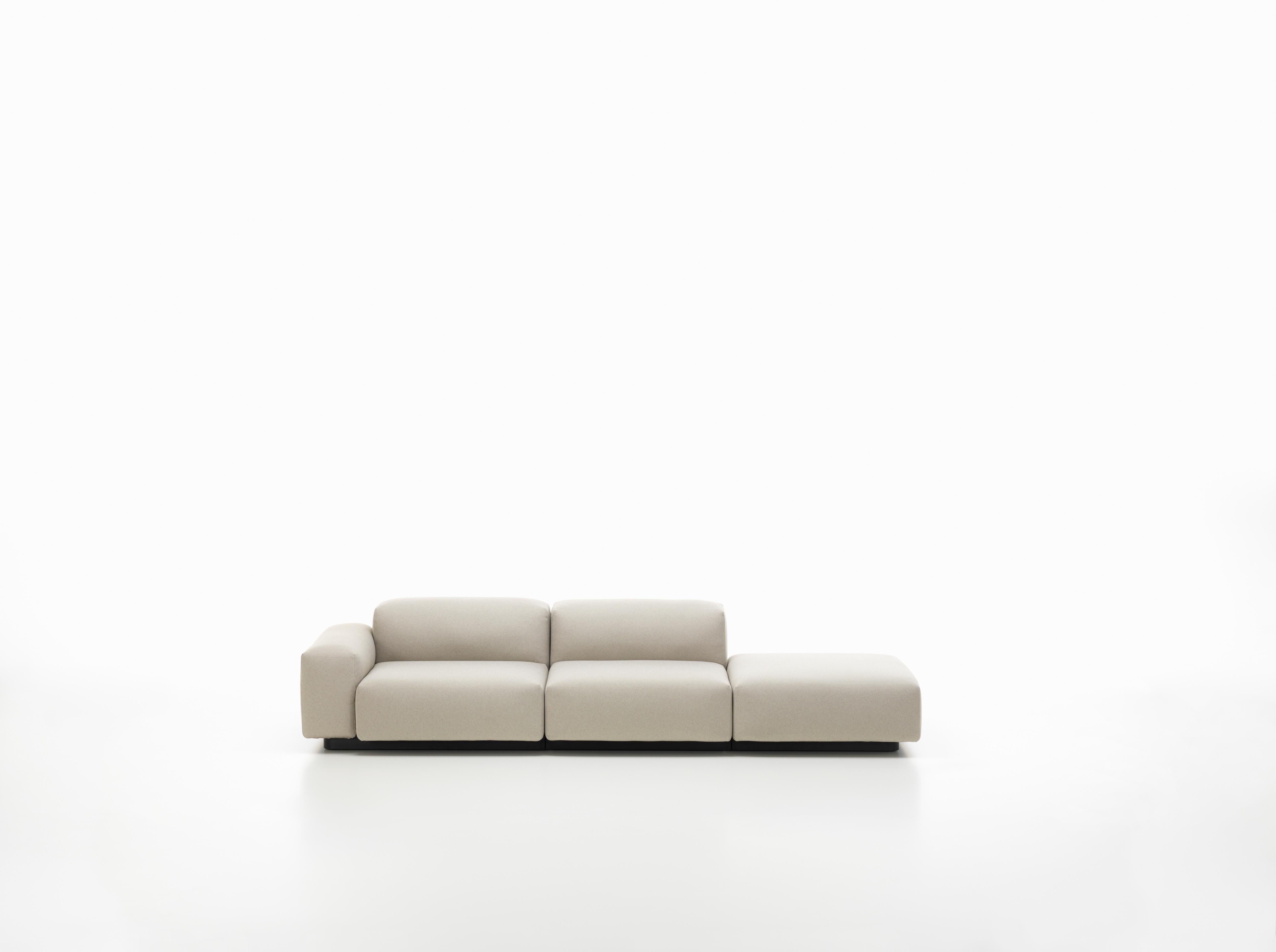 Foam Vitra Soft Modular Three-Seat Sofa with Platform Right in Pearl Olimpo For Sale