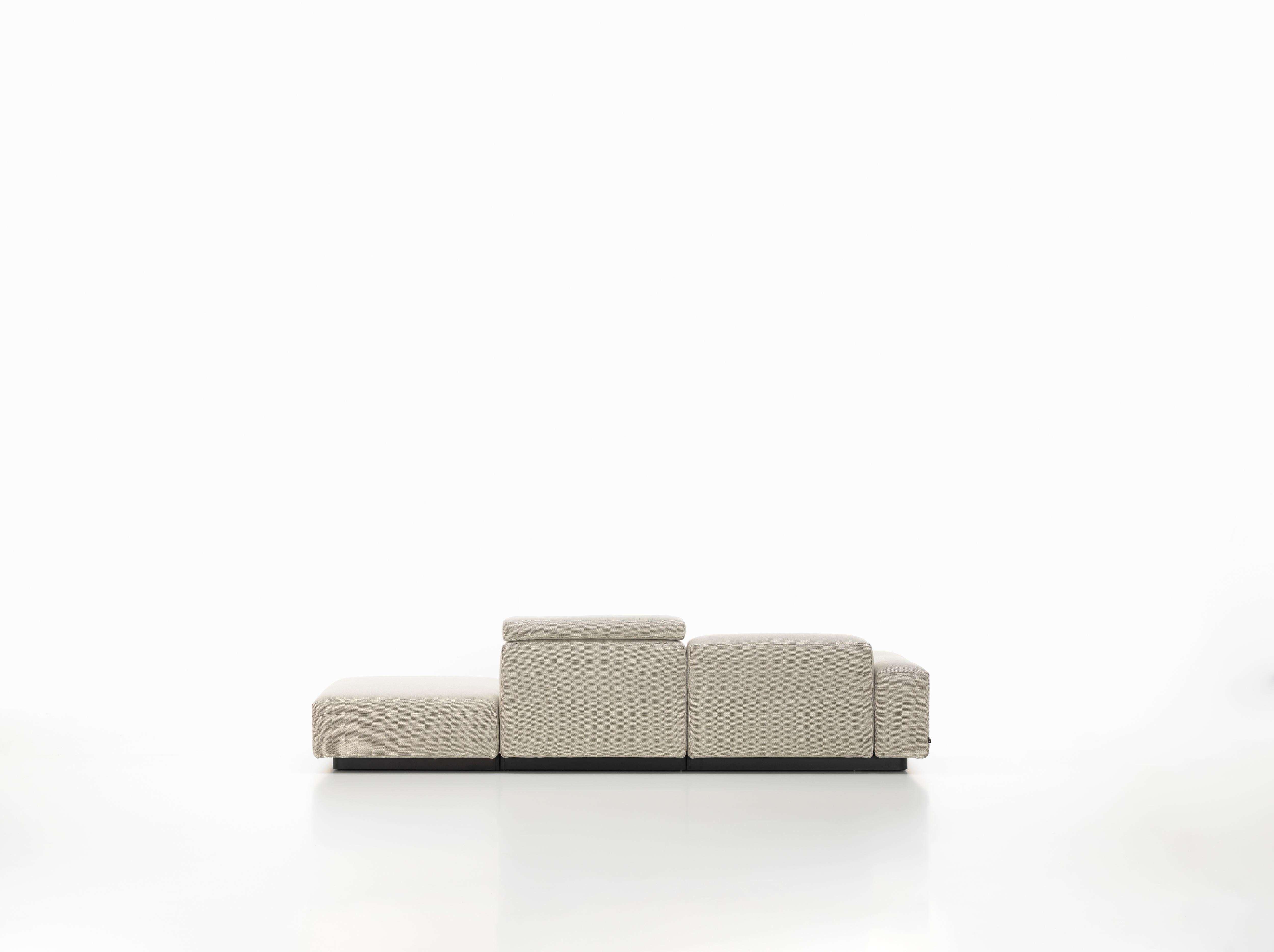 Vitra Soft Modular Three-Seat Sofa with Platform Right in Pearl Olimpo For Sale 2