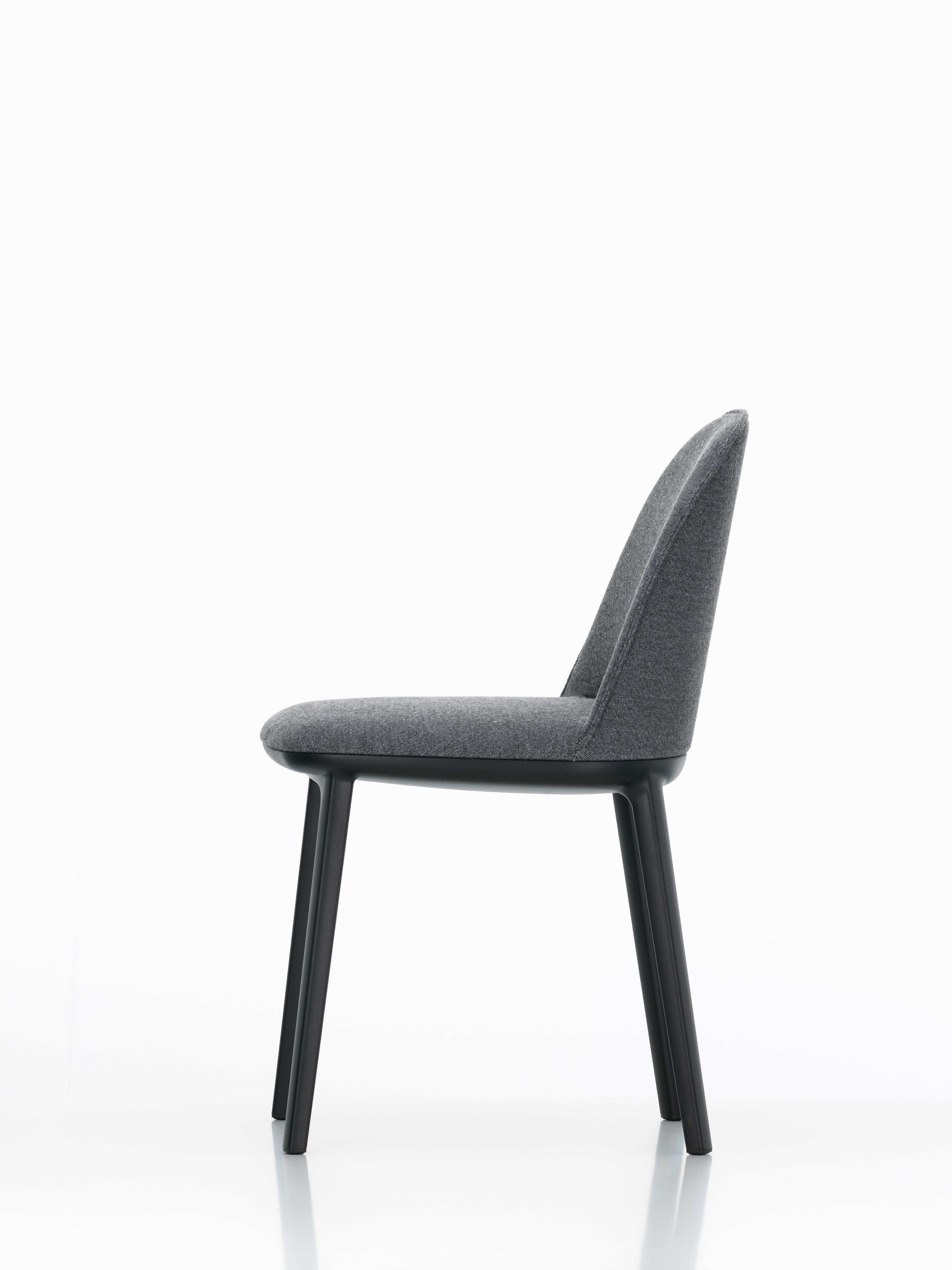 Modern Vitra Softshell Side Chair in Dark Grey Plano by Ronan & Erwan Bouroullec For Sale