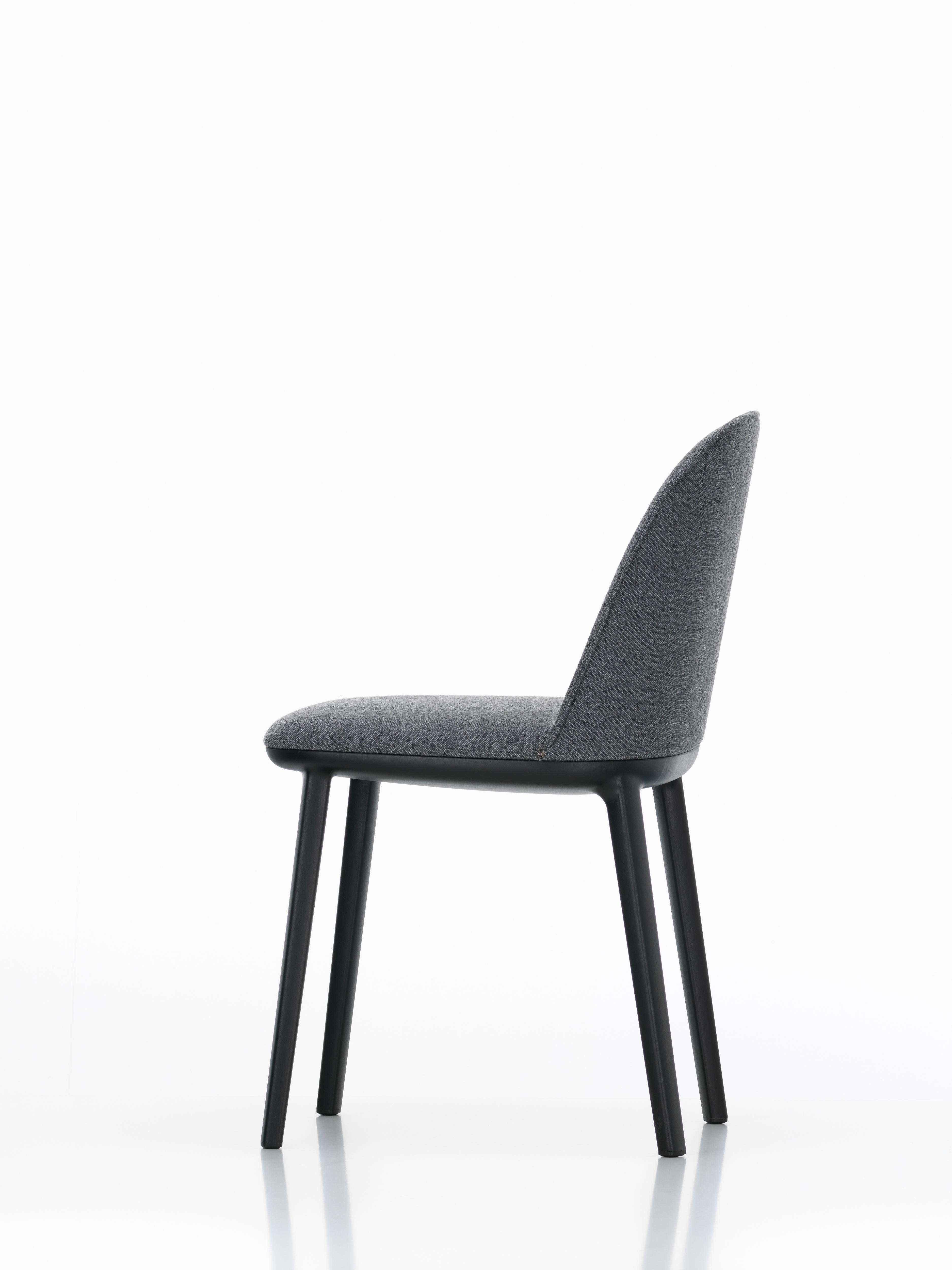 Swiss Vitra Softshell Side Chair in Dark Grey Plano by Ronan & Erwan Bouroullec For Sale