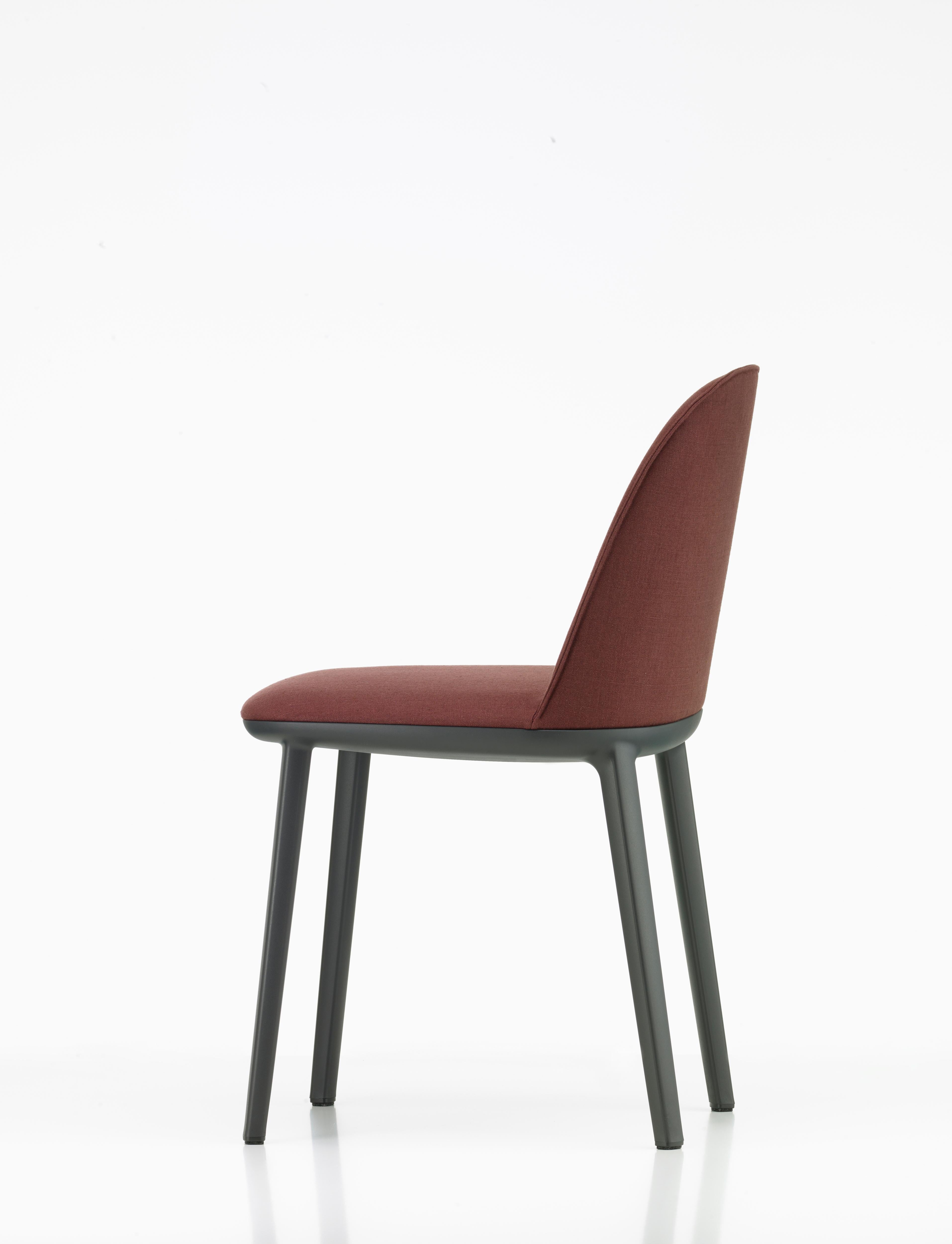 Modern Vitra Softshell Side Chair in Dark Red Twill by Ronan & Erwan Bouroullec For Sale