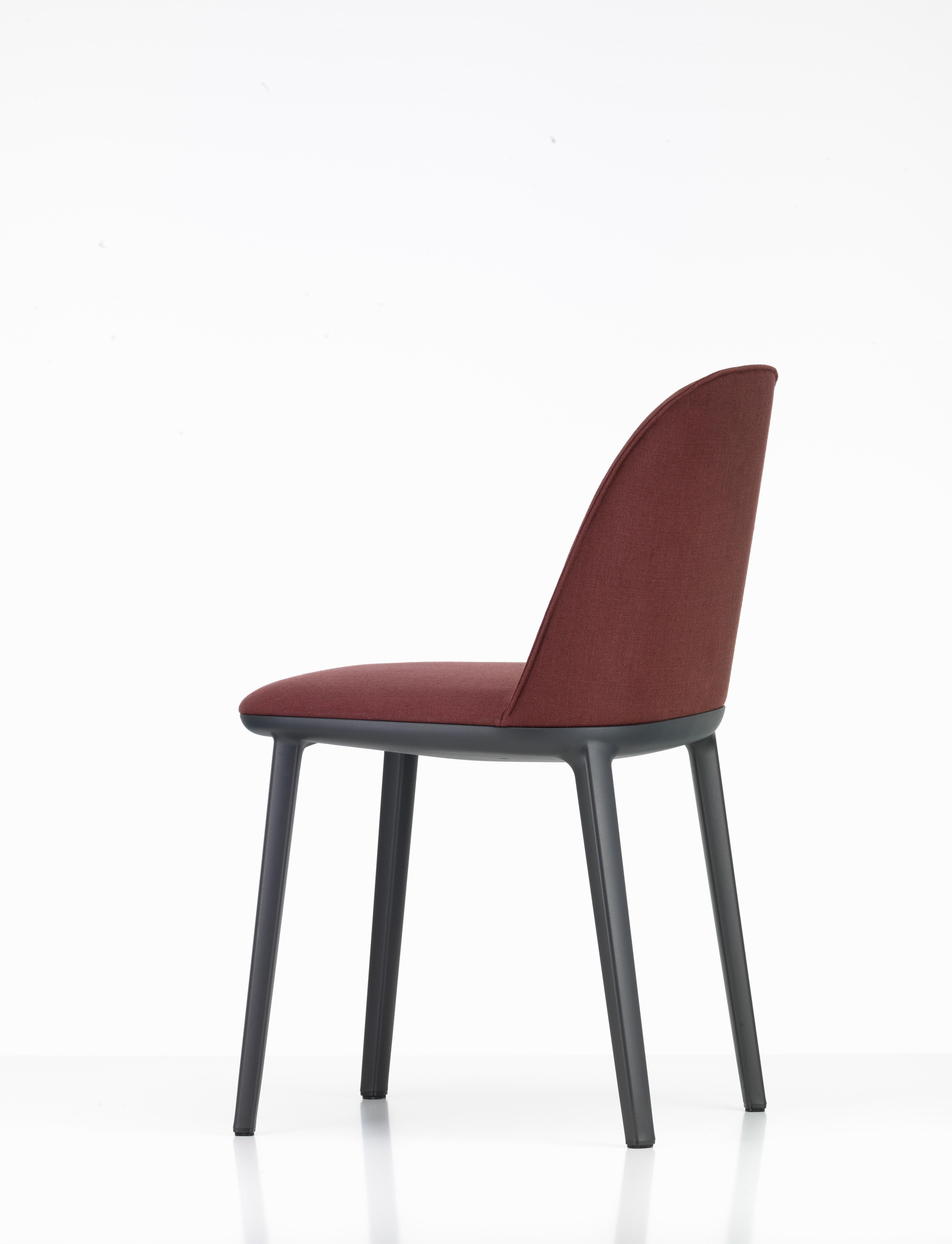 Swiss Vitra Softshell Side Chair in Dark Red Twill by Ronan & Erwan Bouroullec For Sale