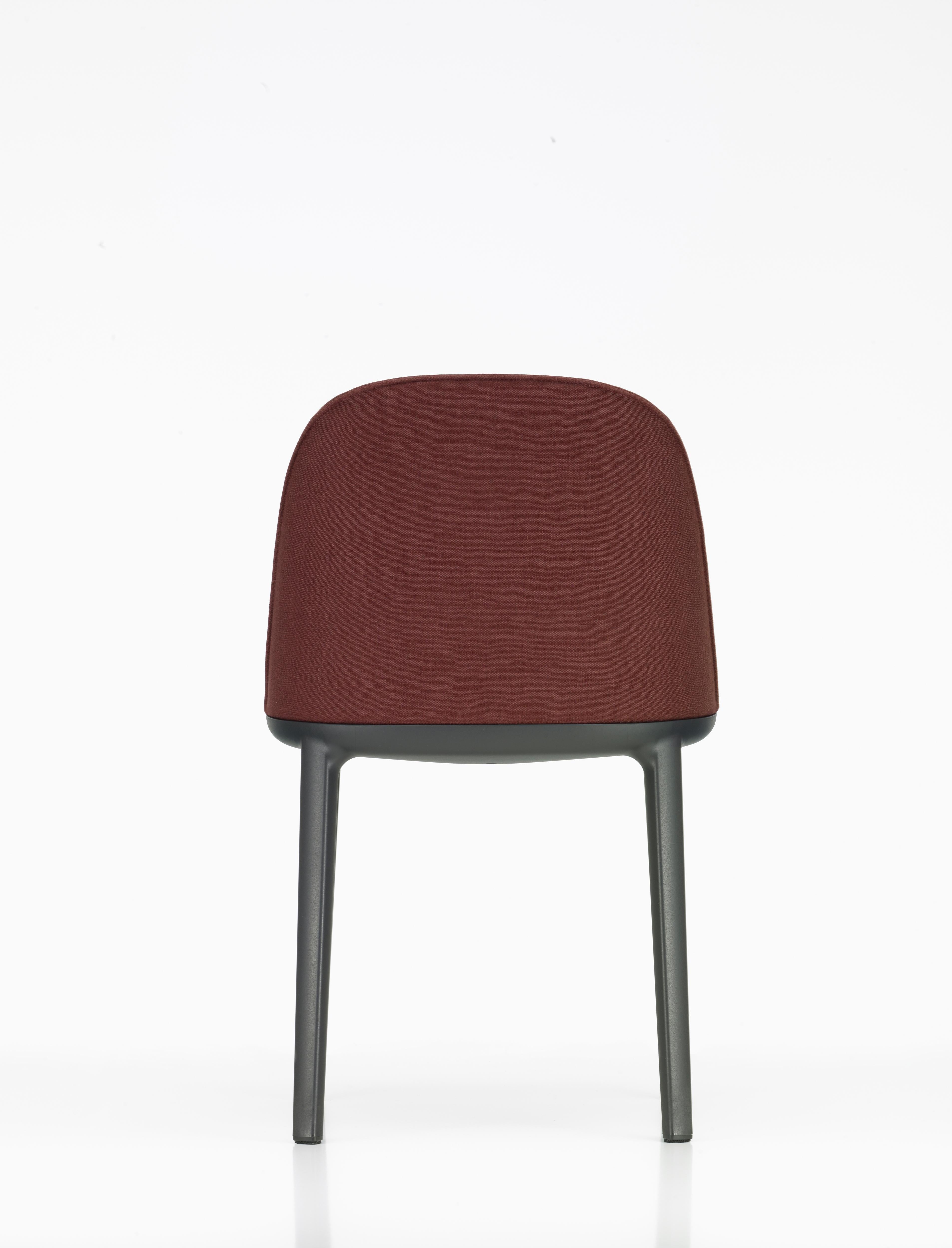 Vitra Softshell Side Chair in Dark Red Twill by Ronan & Erwan Bouroullec In New Condition For Sale In New York, NY