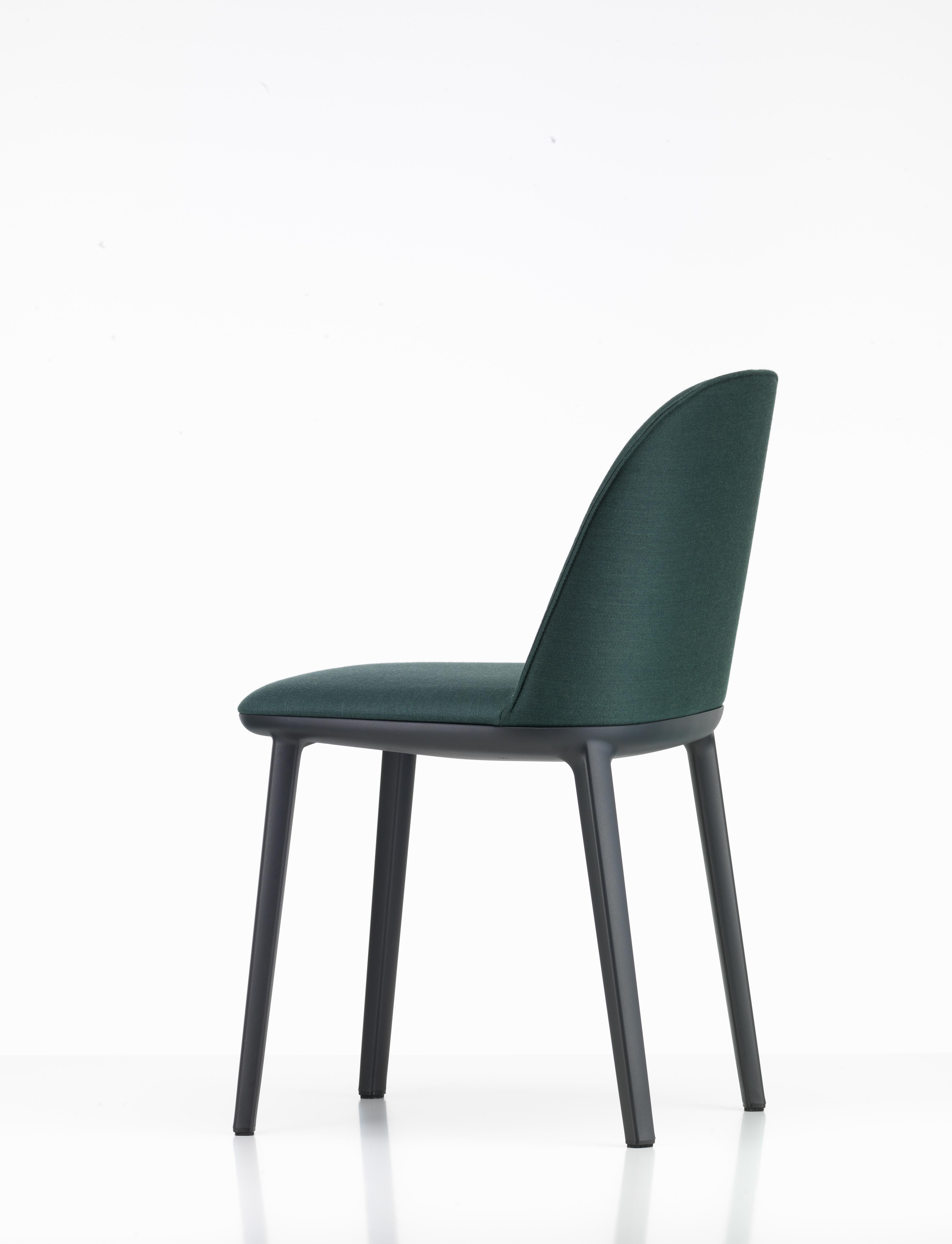 Swiss Vitra Softshell Side Chair in Hunter Green Aura by Ronan & Erwan Bouroullec For Sale